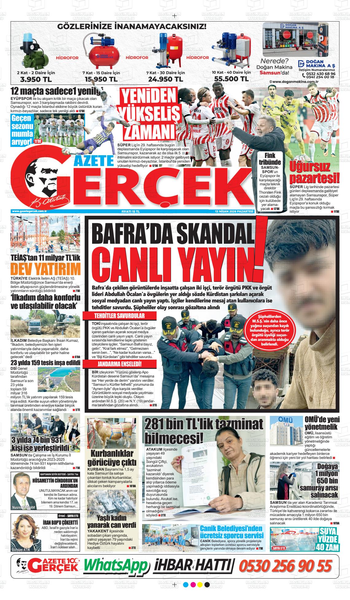Samsun Gazetegercek 13.04.2026
