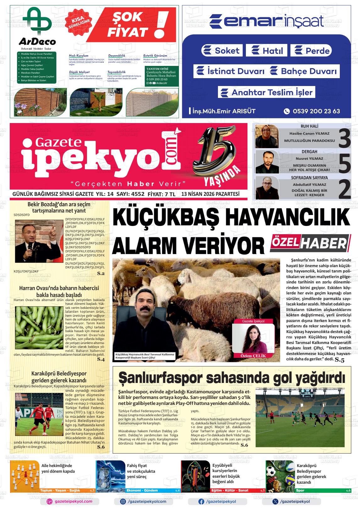 Sanliurfa Gazeteipekyol 13.04.2026