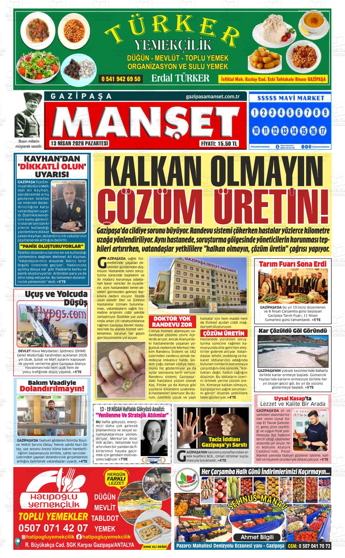 Antalya Gazipasamanset 13.04.2026