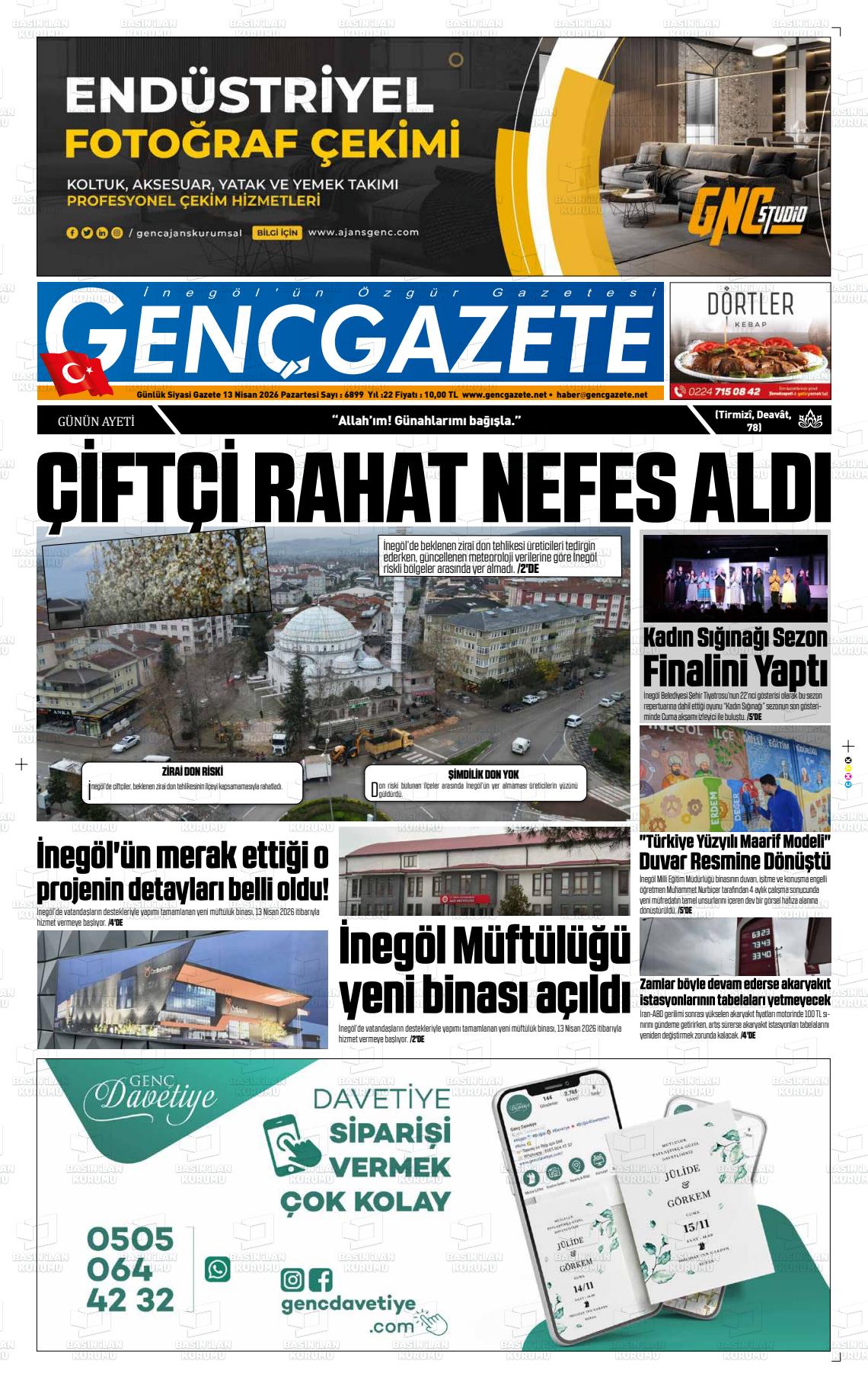 Bursa Gencgazete 13.04.2026