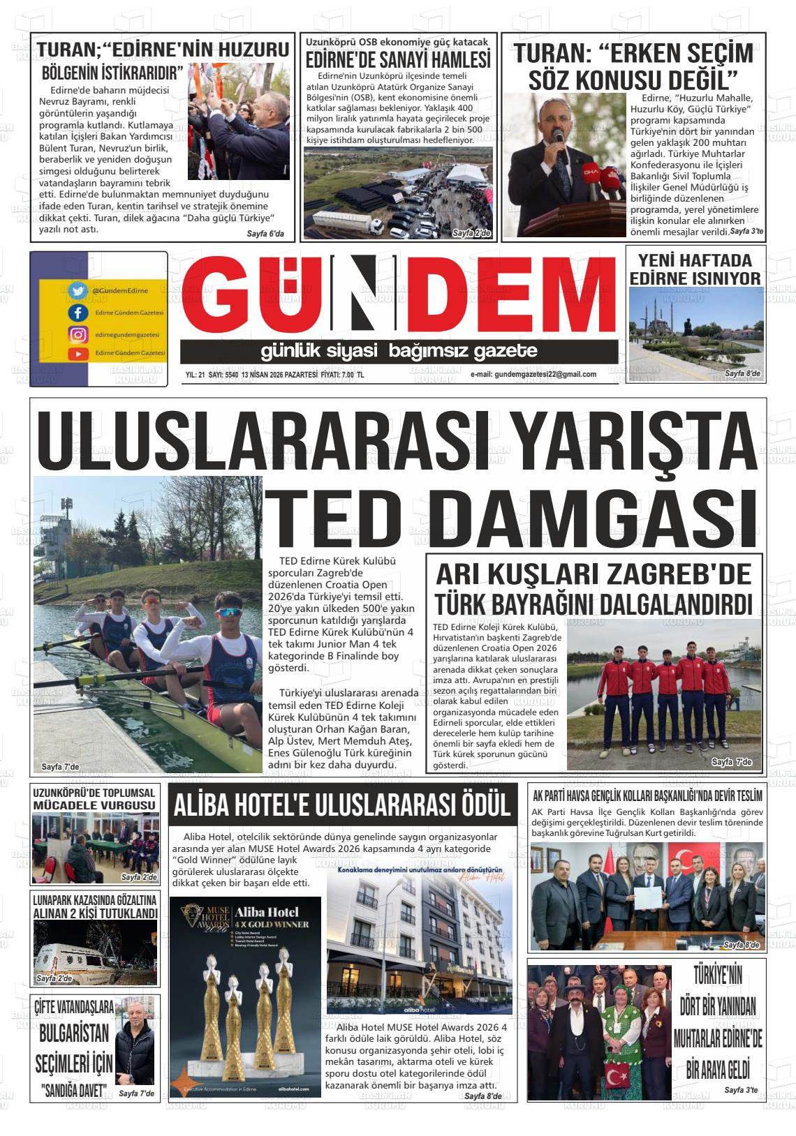 Edirne Gundem 13.04.2026