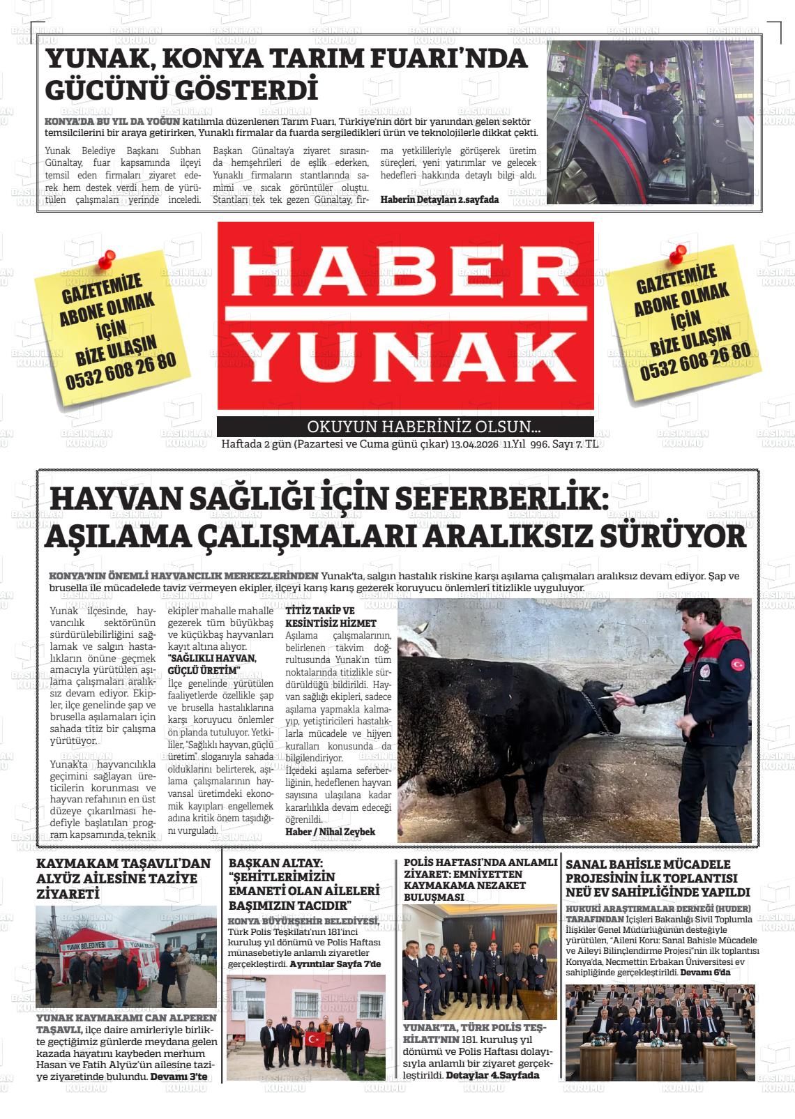 Konya Haberyunak 13.04.2026