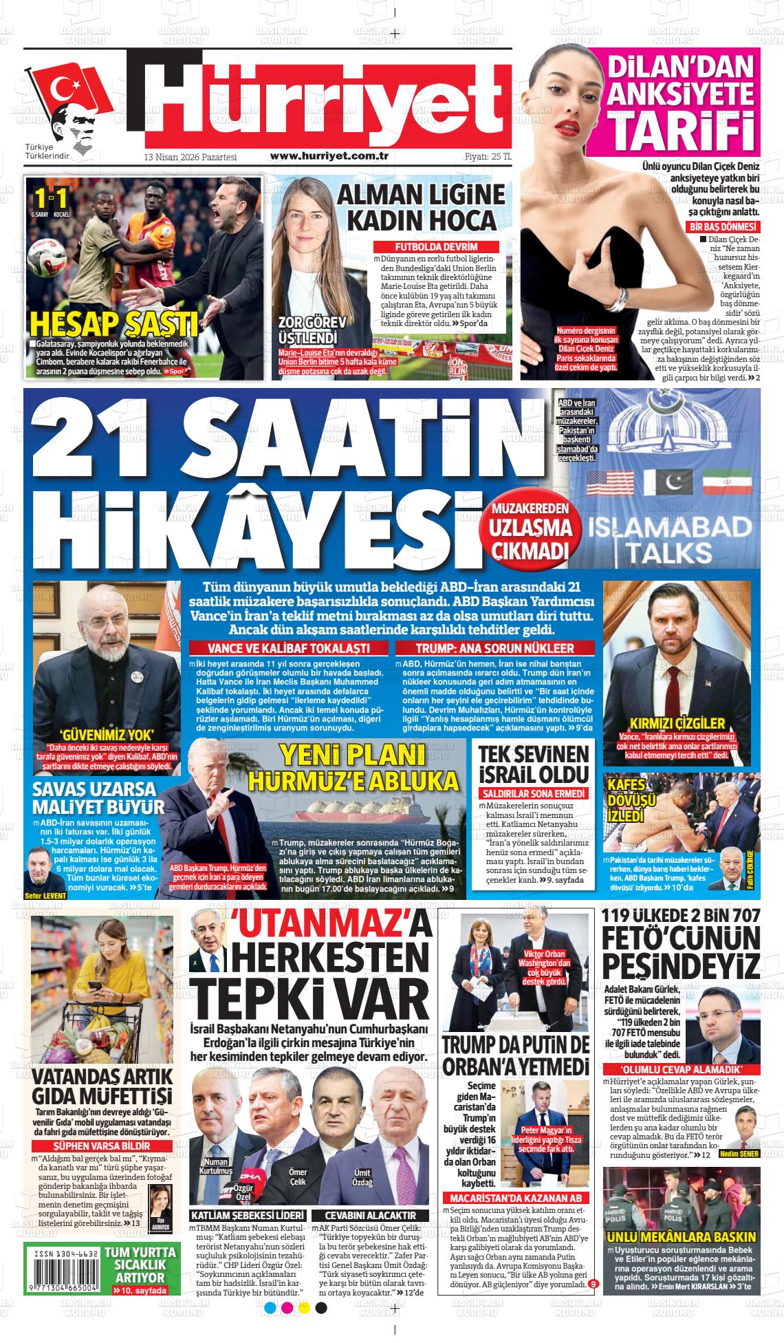 Hürriyet Gazetesi 13.04.2026