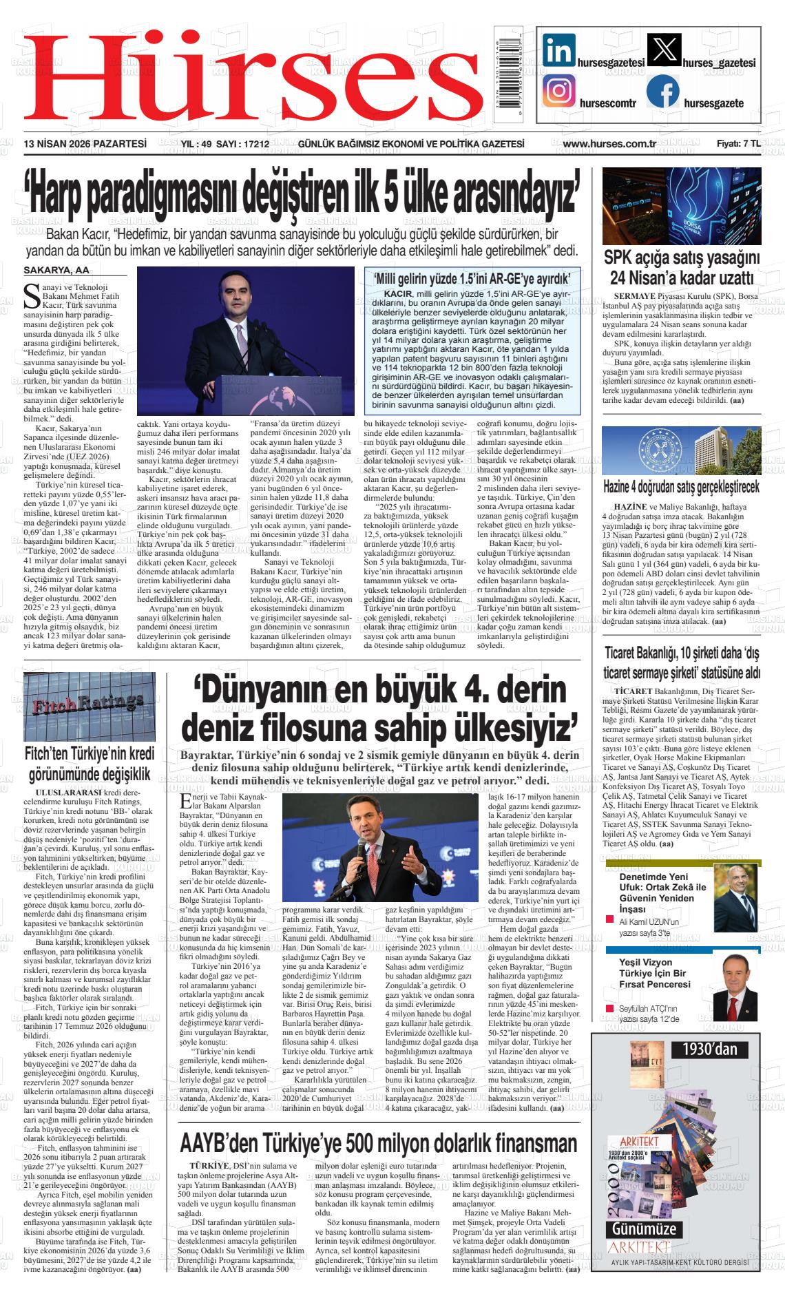 Hürses Gazetesi 13.04.2026
