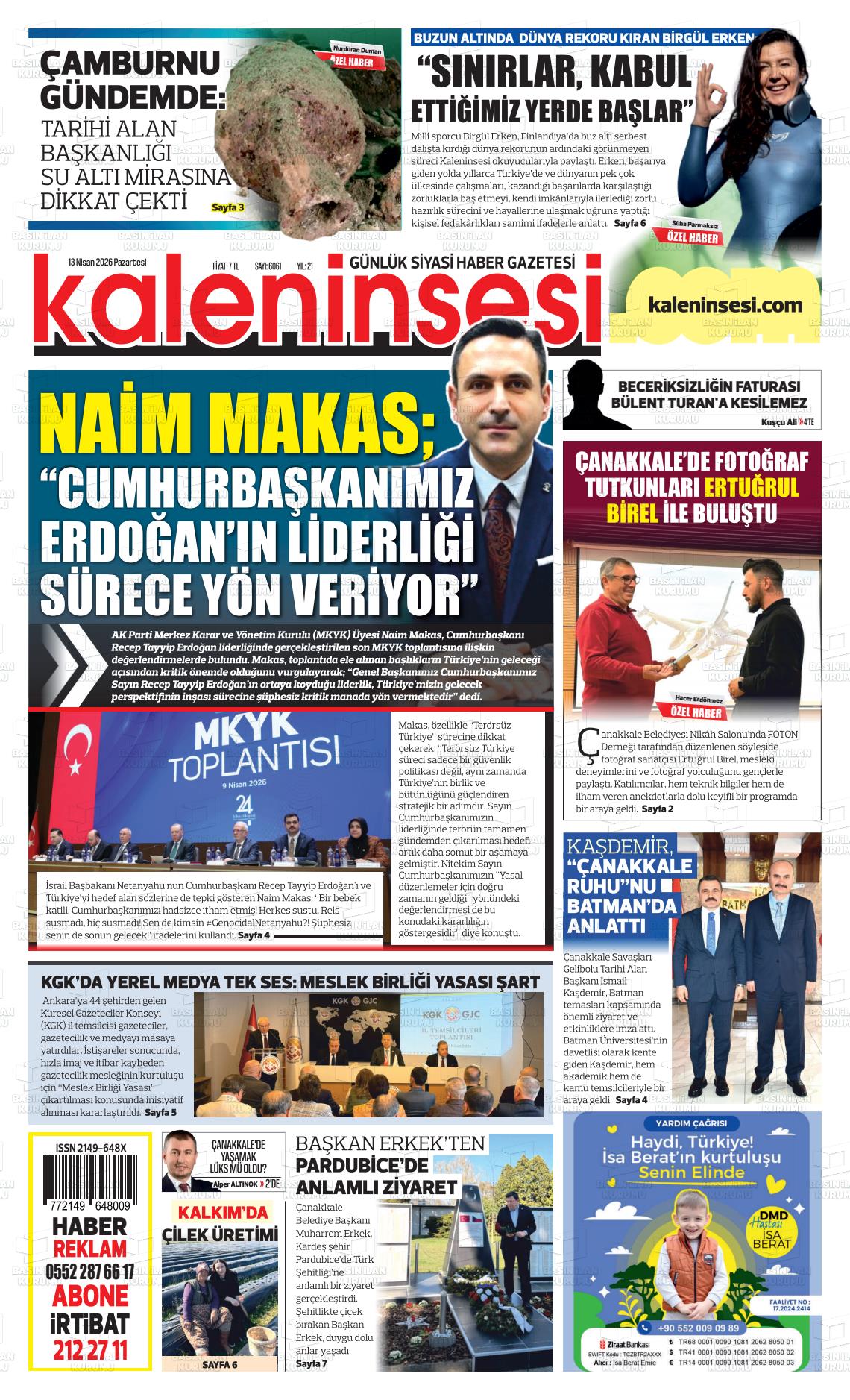 Canakkale Kaleninsesi 13.04.2026