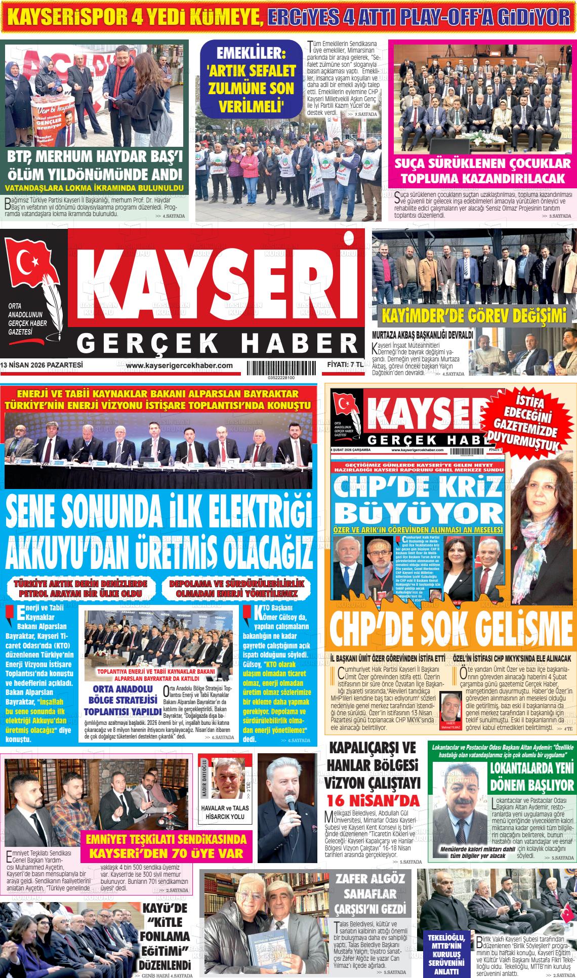 Kayseri Starhaber 13.04.2026