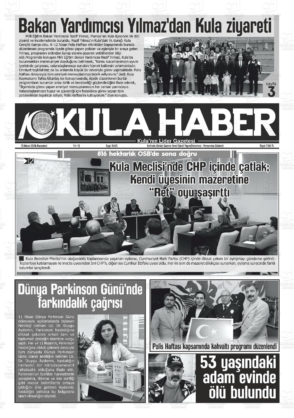 Manisa Kulahaber 13.04.2026