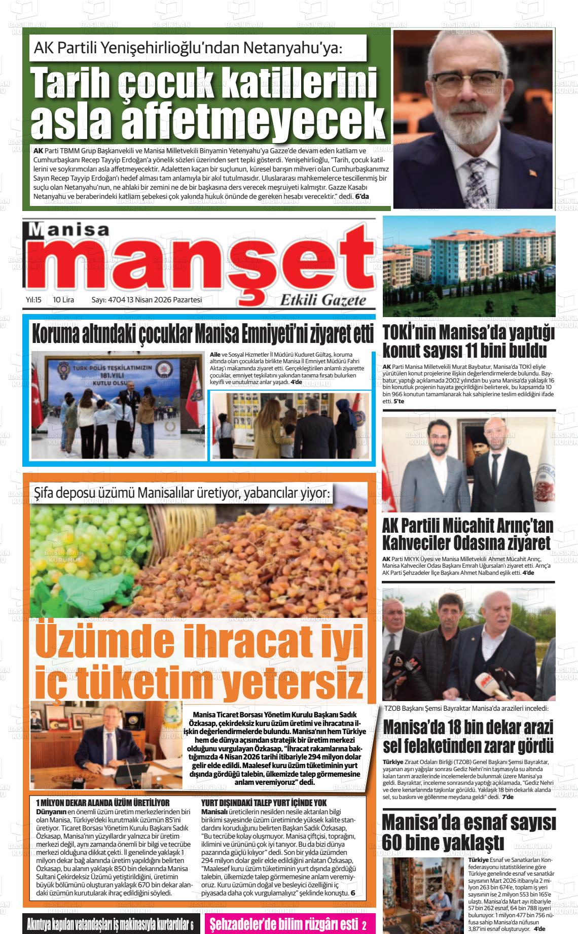 Manisa Manset 13.04.2026