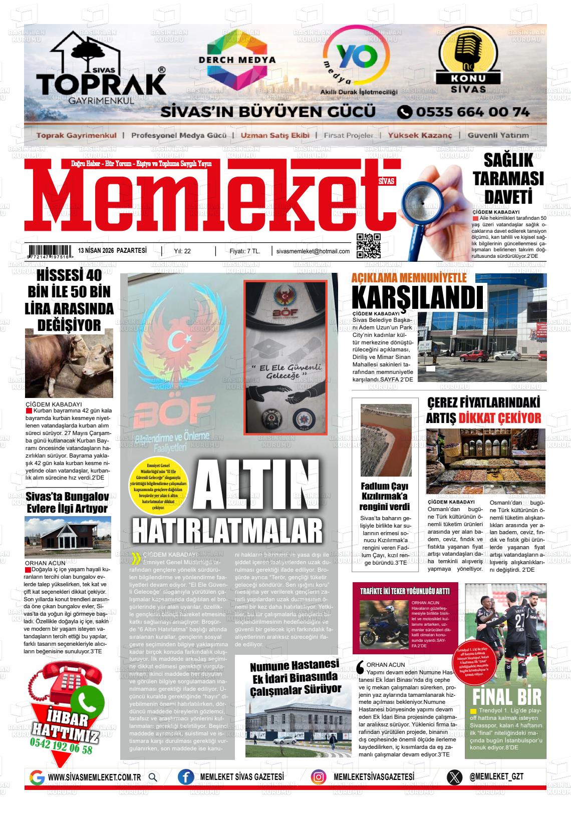 Sivas Memleket 13.04.2026