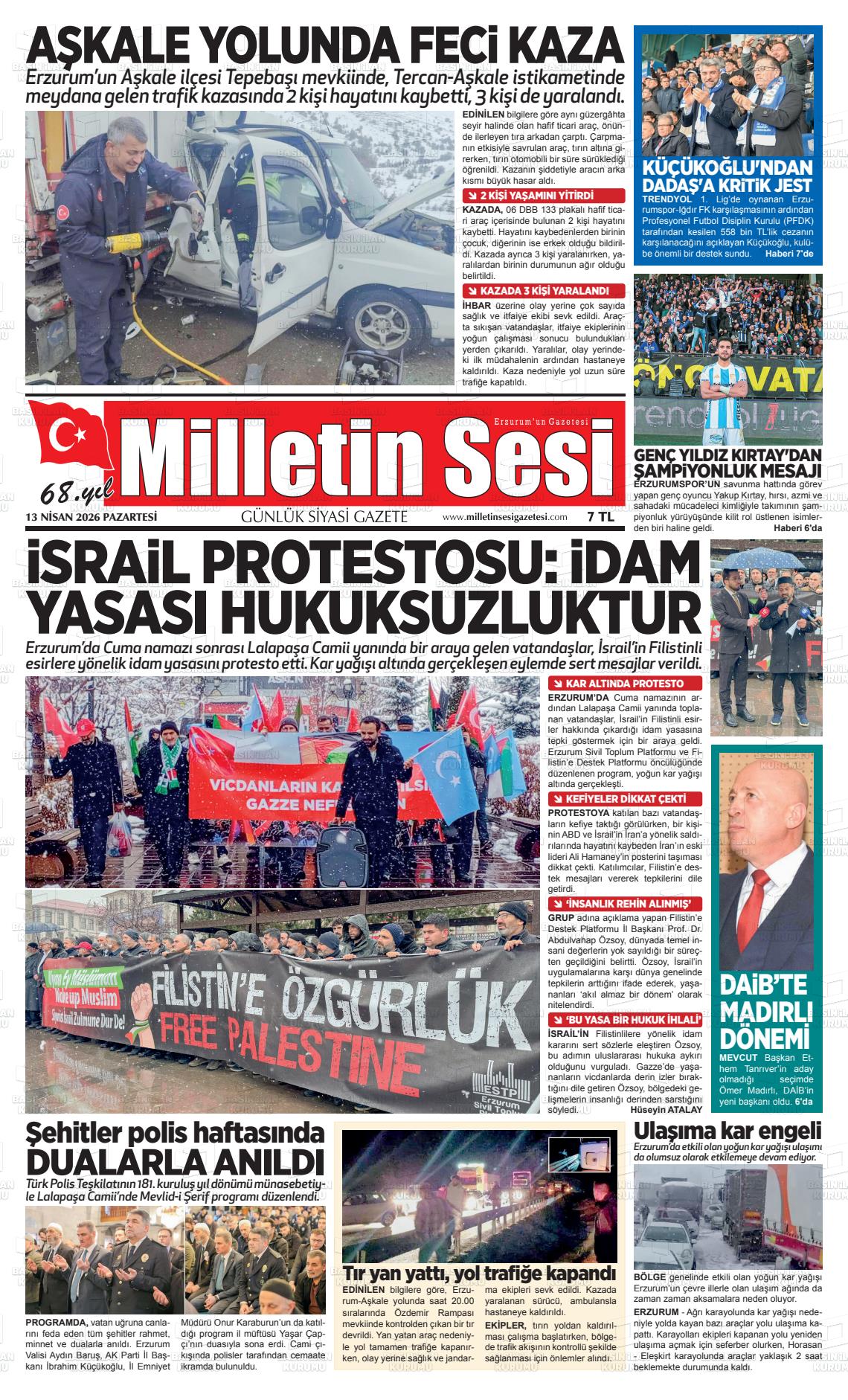 Erzurum Milletinsesi 13.04.2026