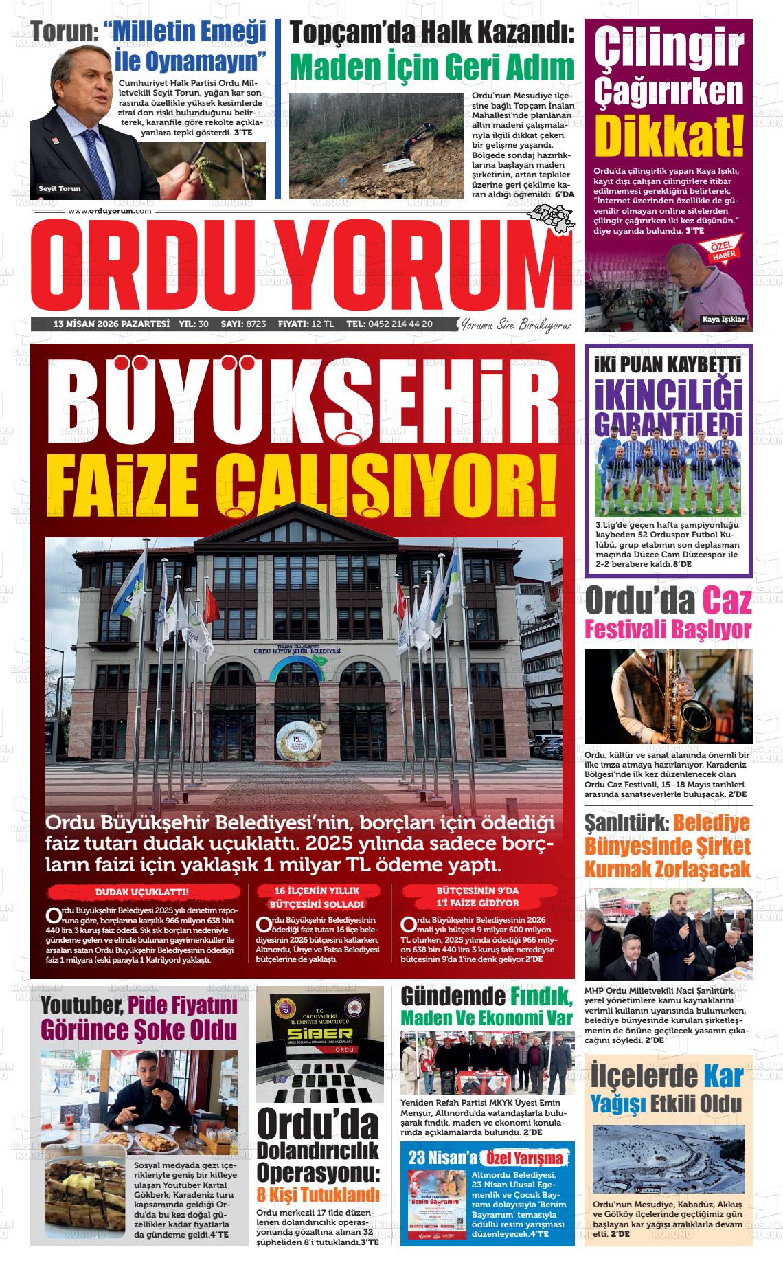 Ordu Yorum 13.04.2026