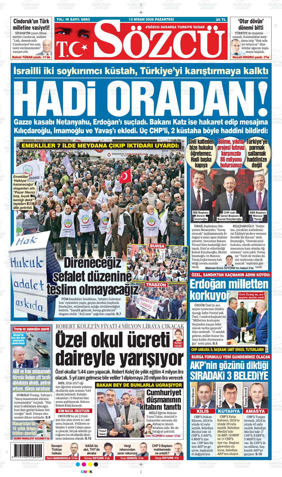 Sözcü Gazetesi 13.04.2026