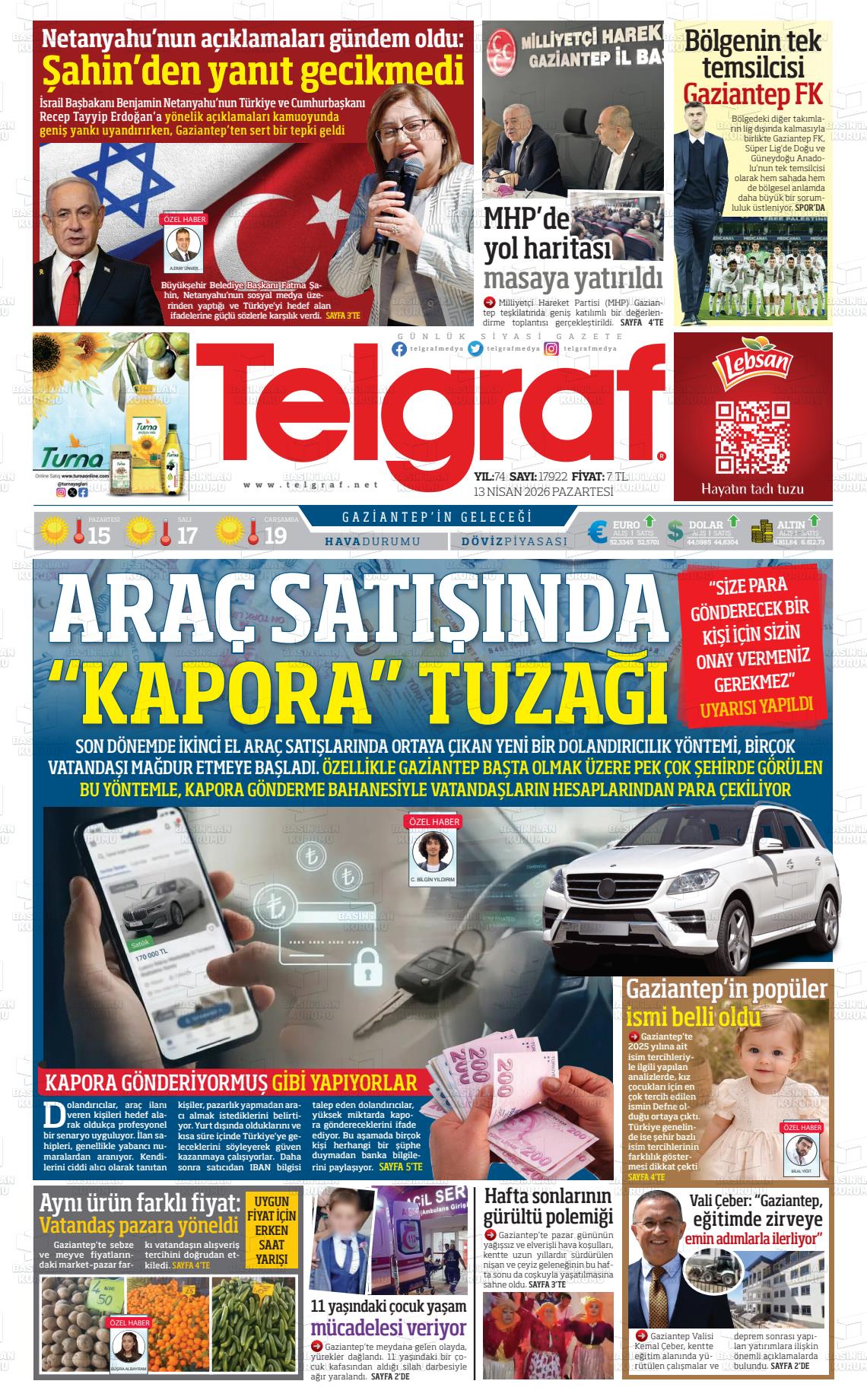 Gaziantep Telgraf 13.04.2026