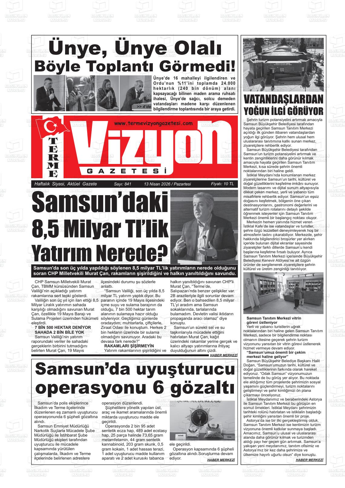 Samsun Vizyonterme 13.04.2026