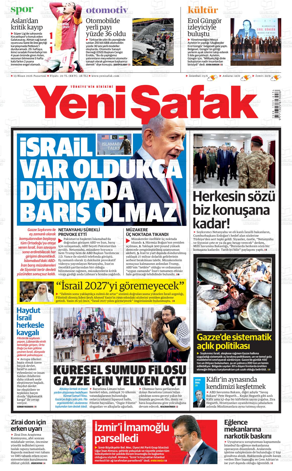 Yeni Şafak Gazetesi 13.04.2026