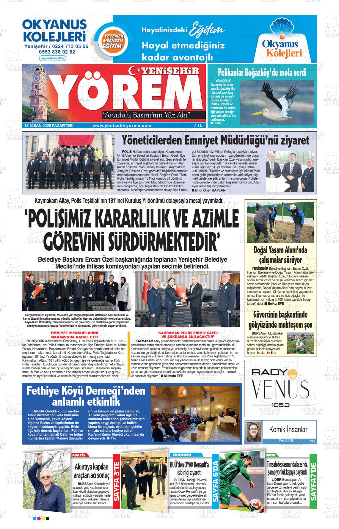 Bursa Yenisehiryorem 13.04.2026