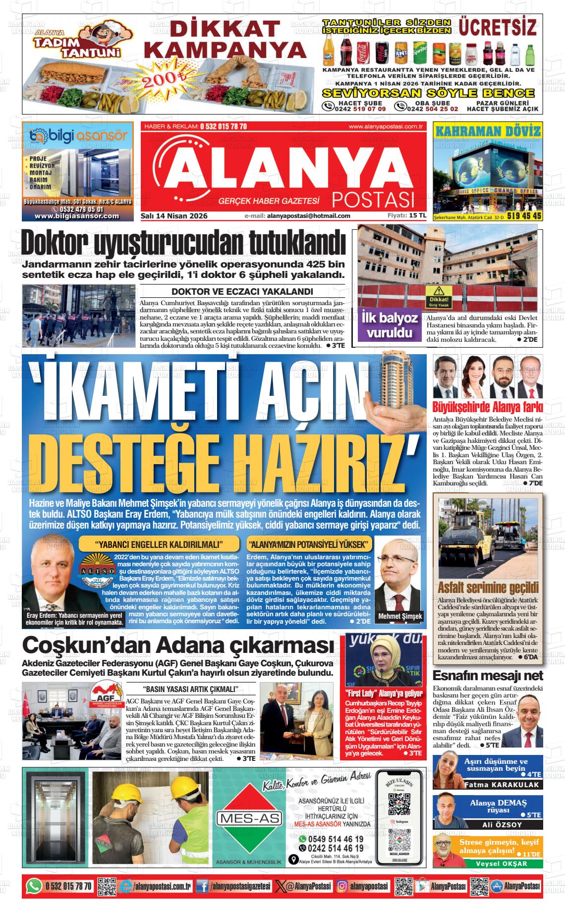 Antalya Alanyapostasi 14.04.2026