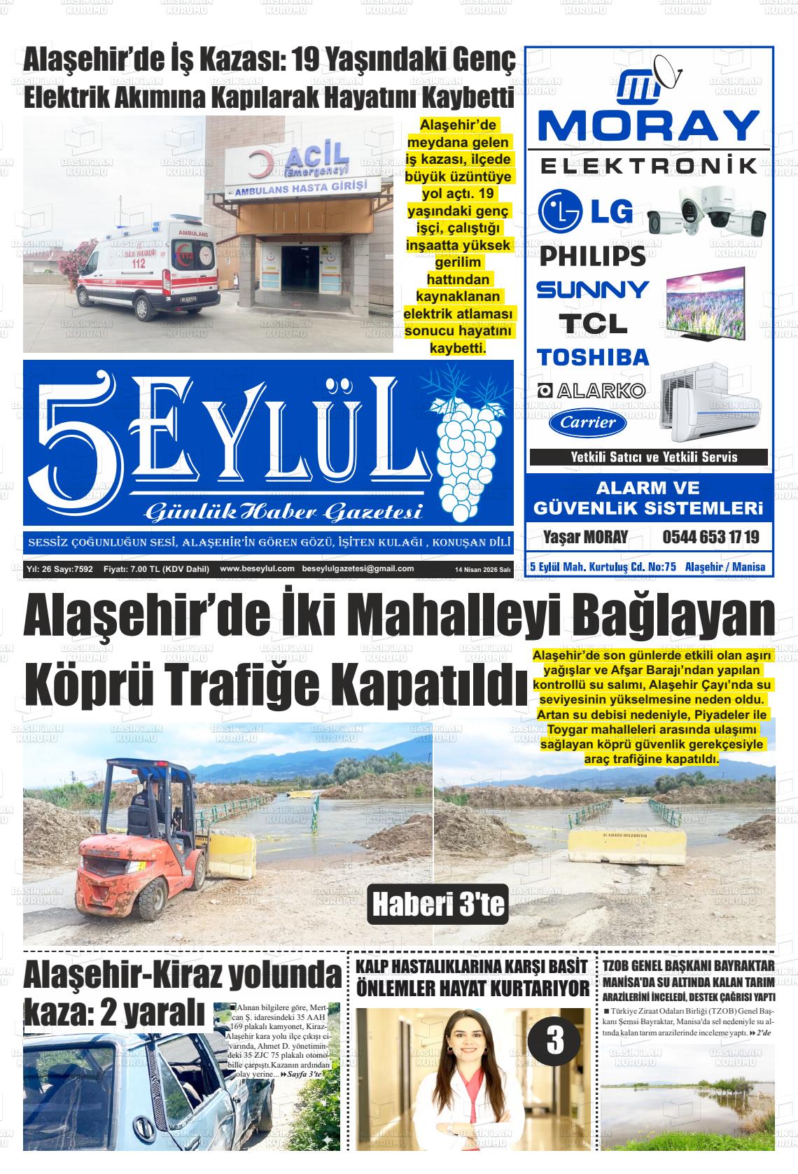 Manisa Alasehir 5 Eylul 14.04.2026