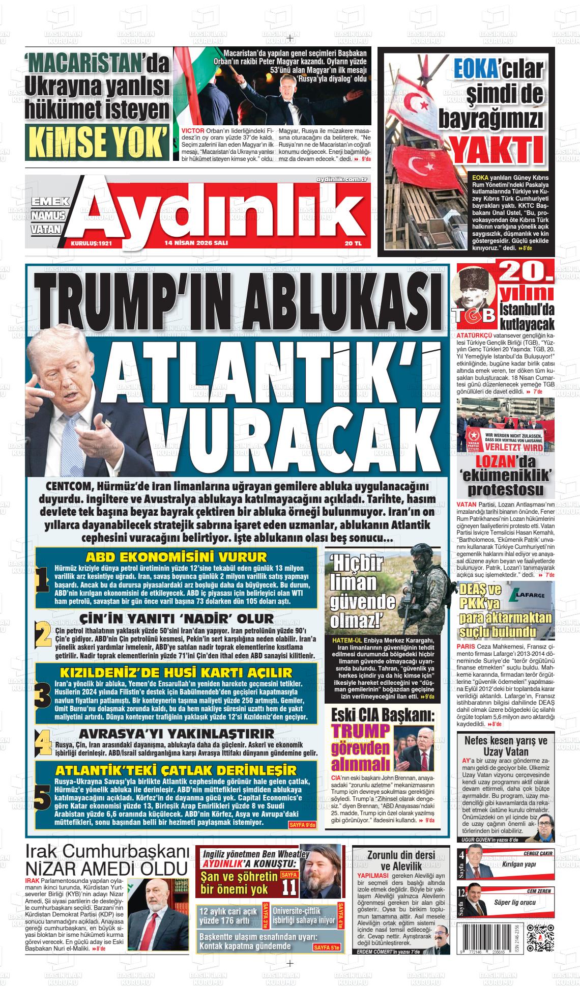 Istanbul Aydinlikvatanemeknamus 14.04.2026