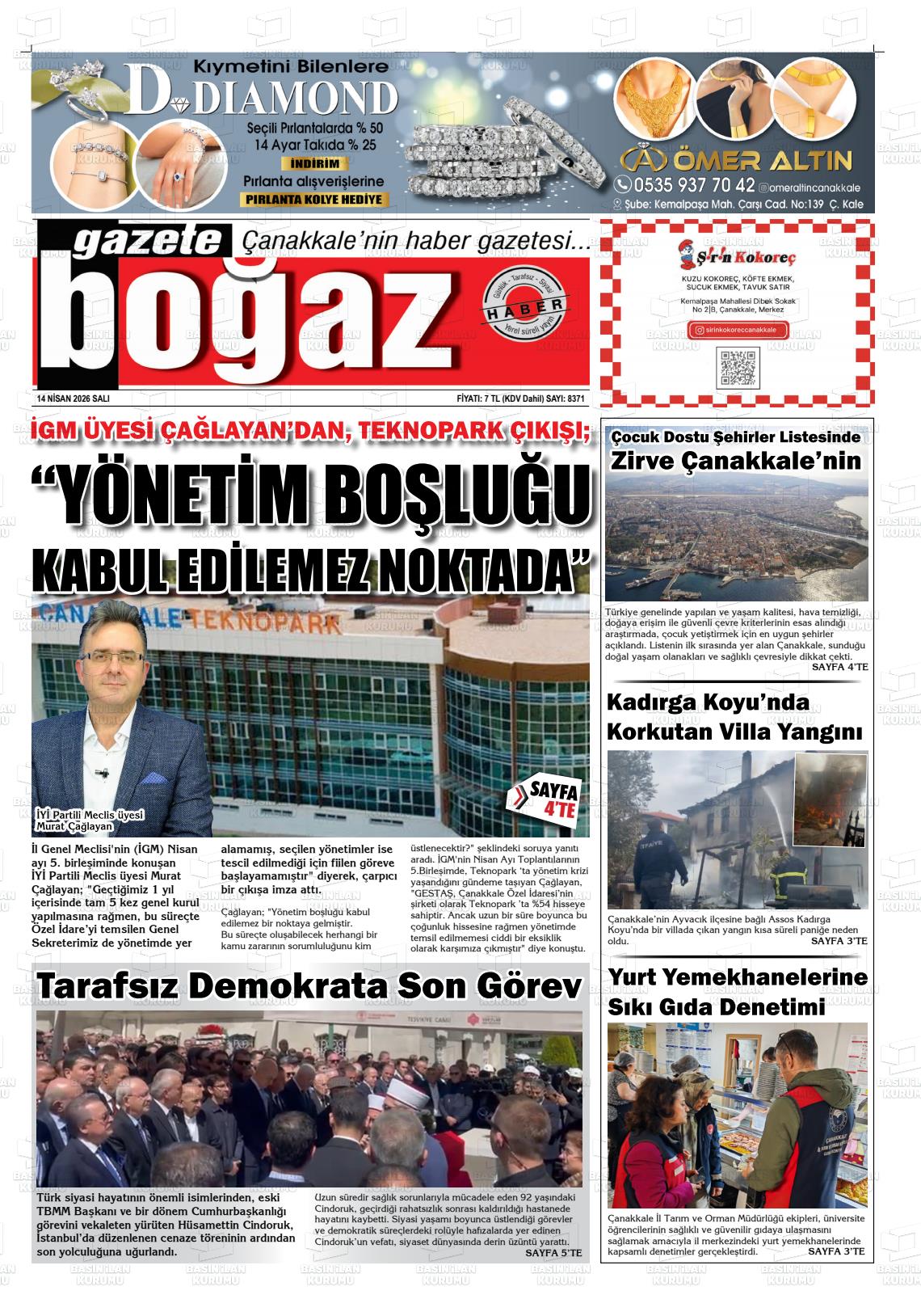 Canakkale Bogaz 14.04.2026