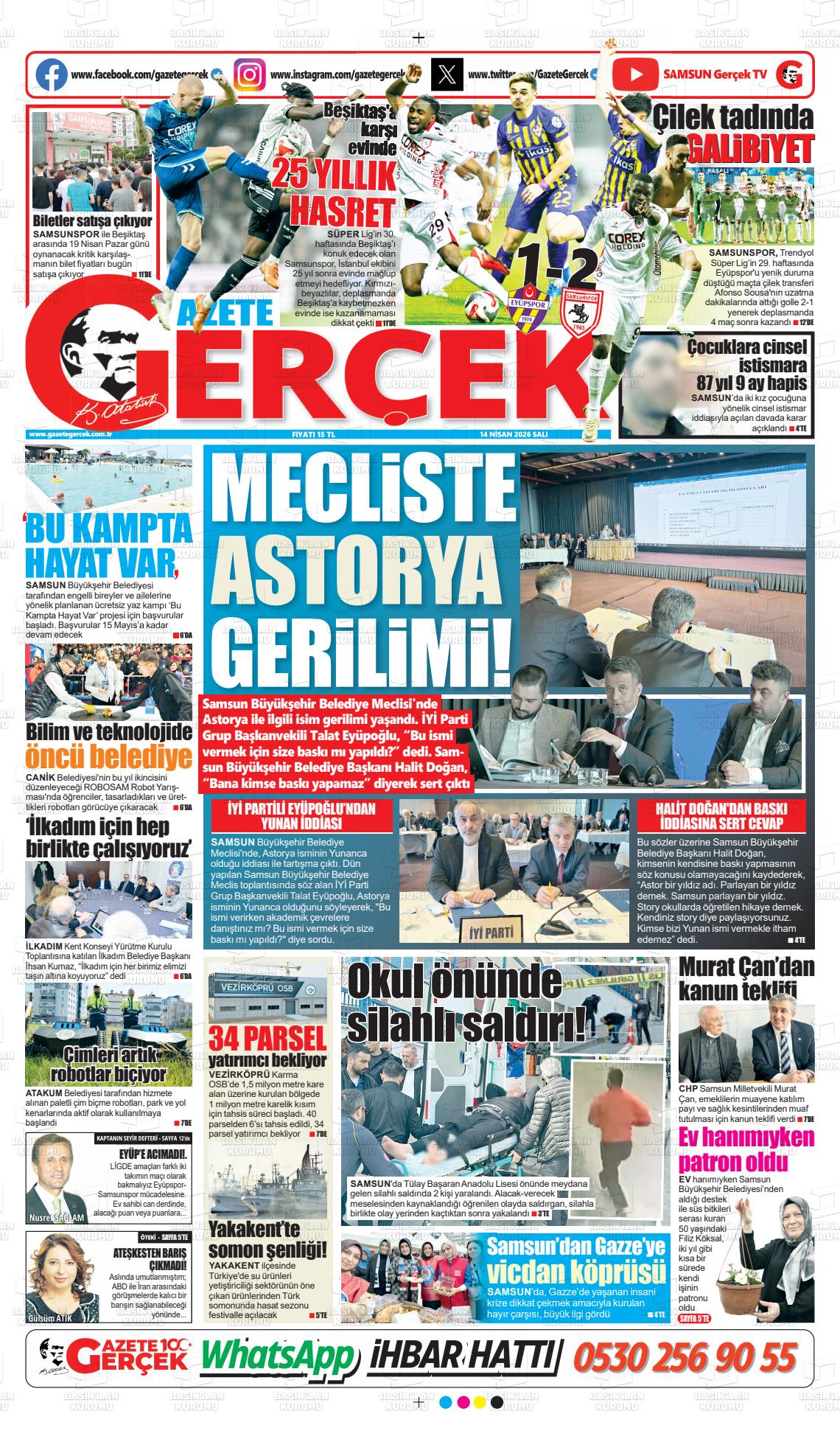 Samsun Gazetegercek 14.04.2026