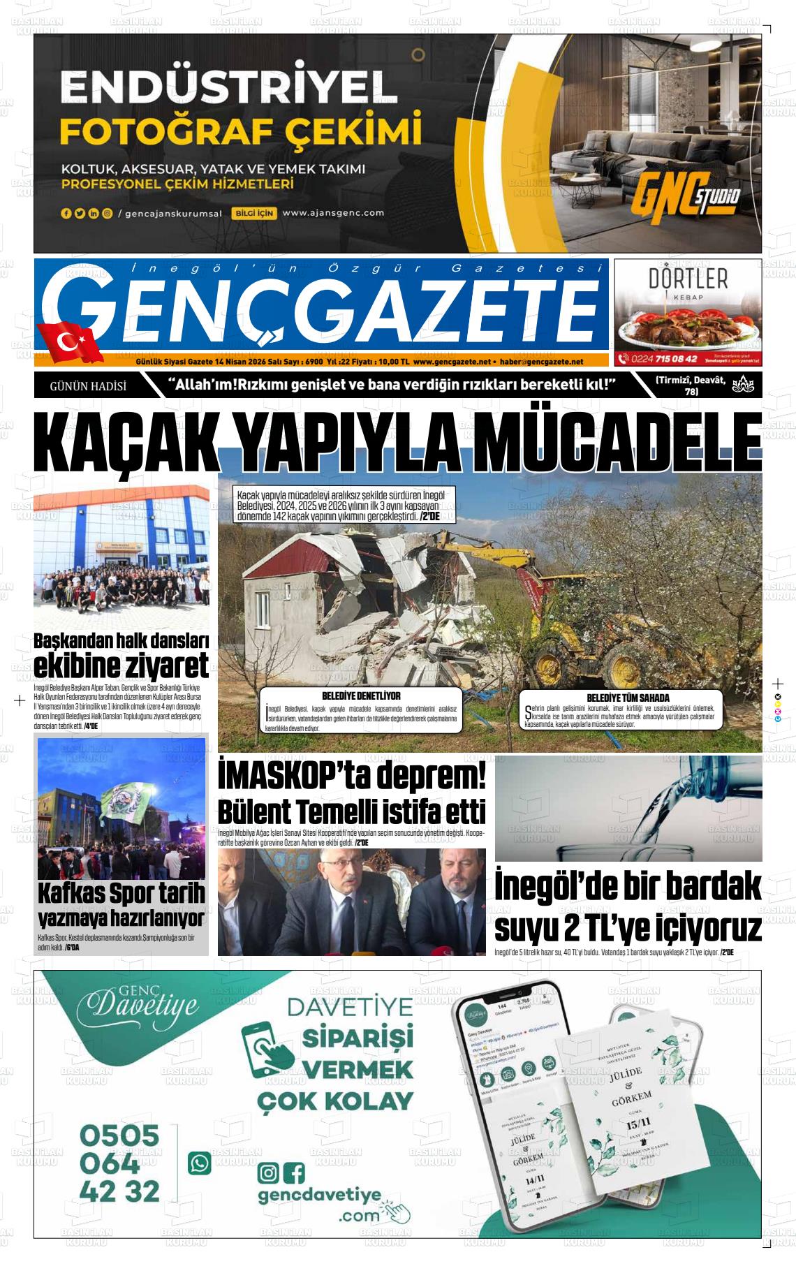 Bursa Gencgazete 14.04.2026