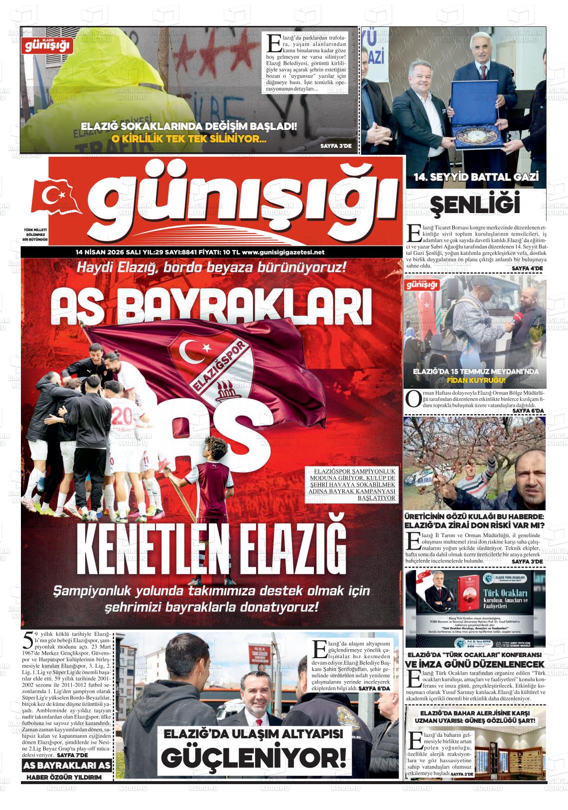 Elazig Gunisigi 14.04.2026