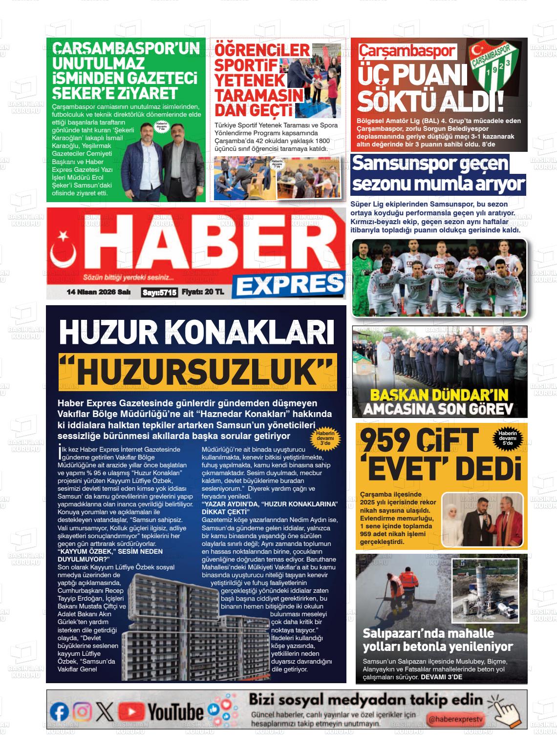 Samsun Haberexpres 14.04.2026