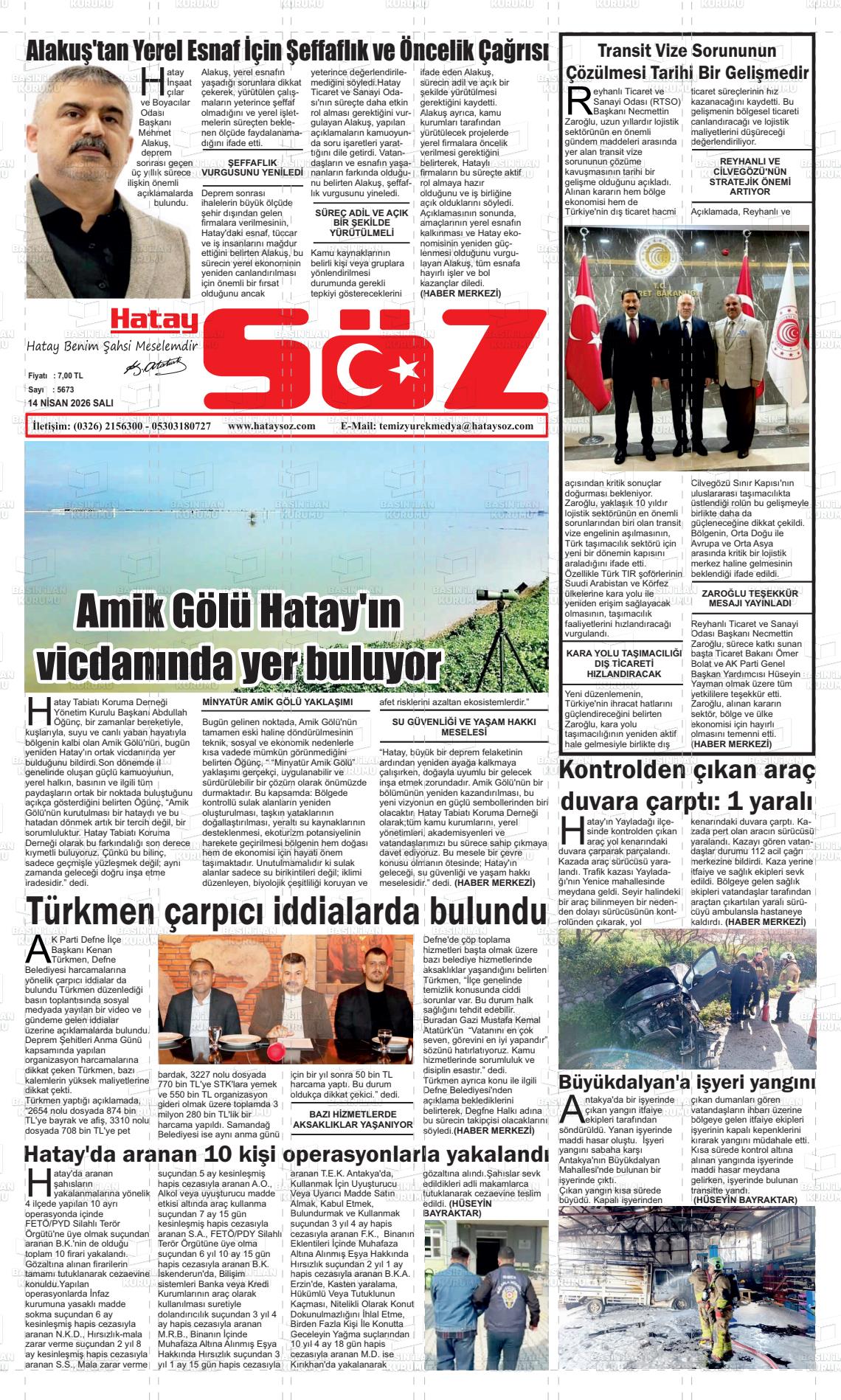 Hatay Soz 14.04.2026