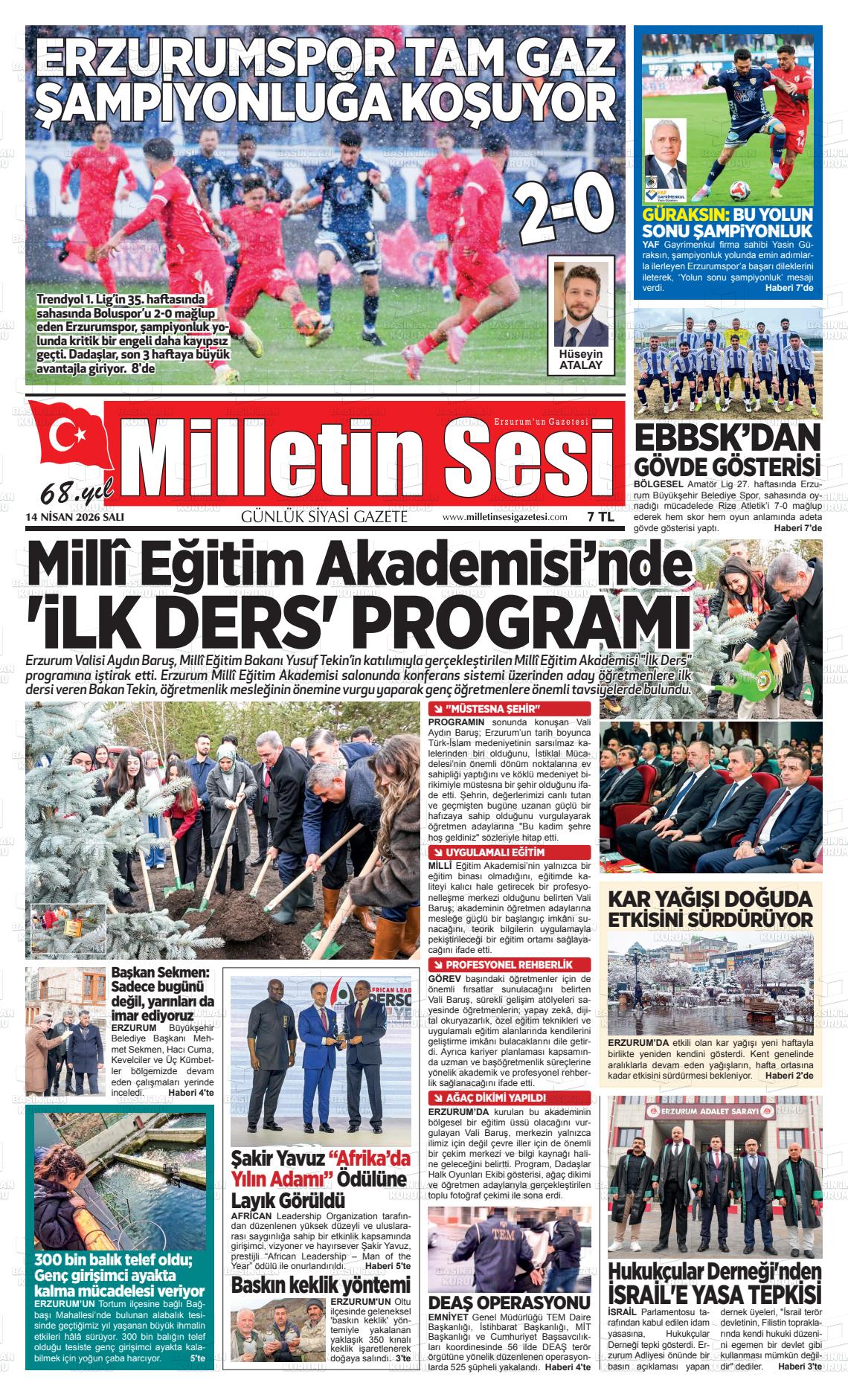 Erzurum Milletinsesi 14.04.2026