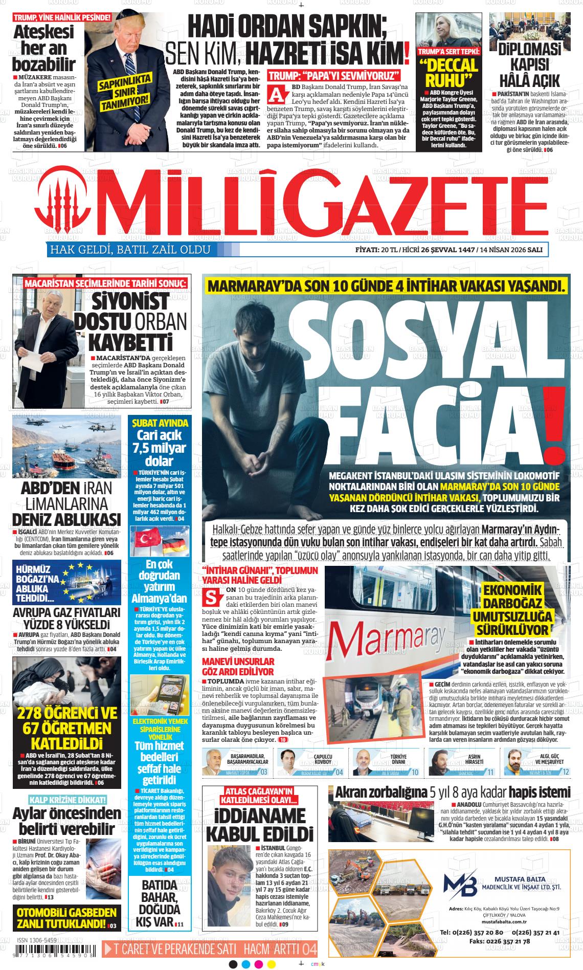 Milli Gazete Gazetesi 14.04.2026