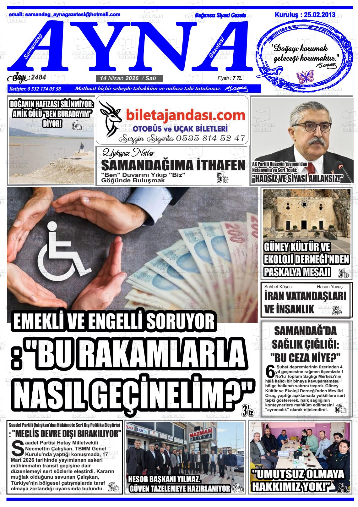 Hatay Samandagayna 14.04.2026