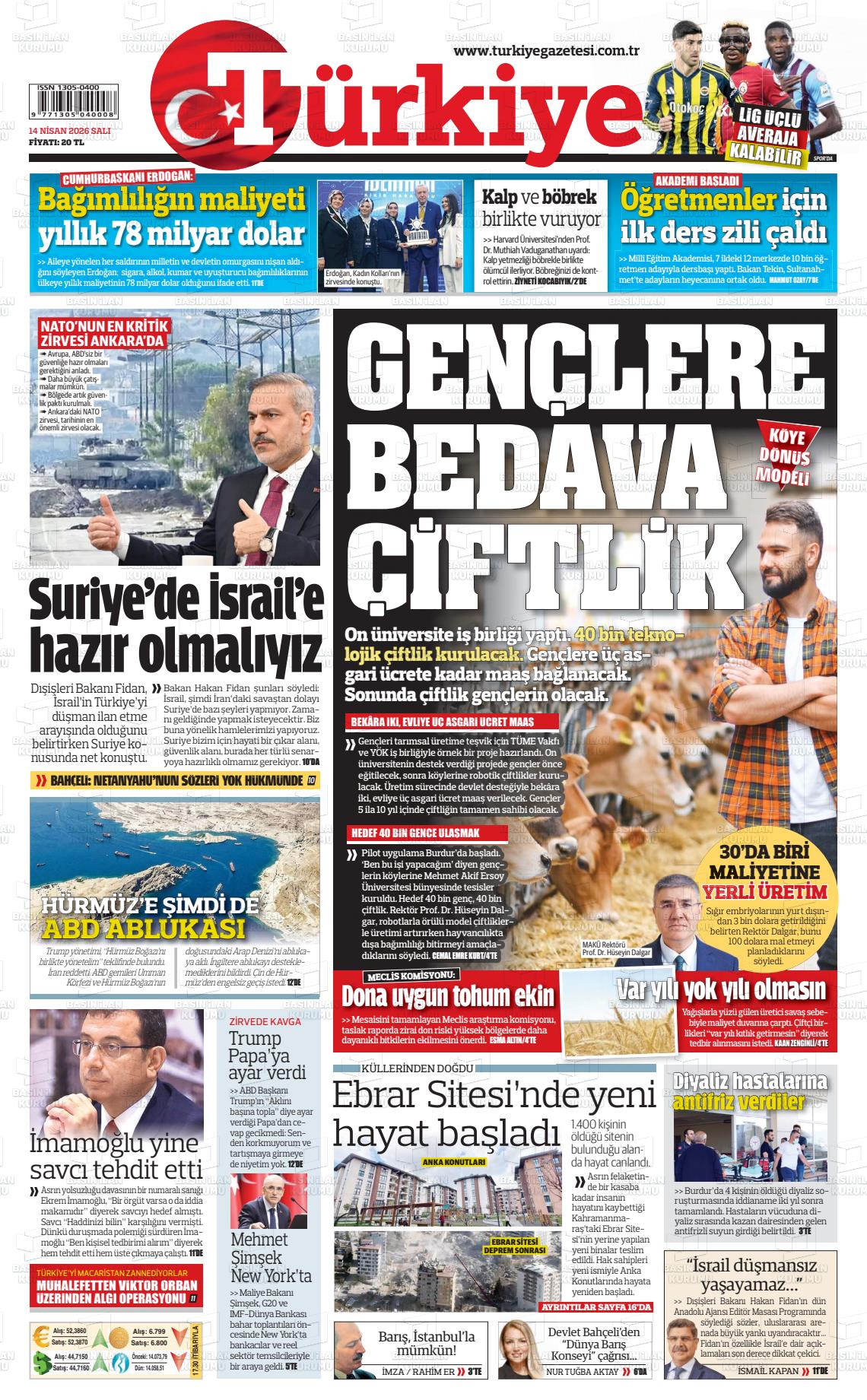Türkiye Gazetesi 14.04.2026