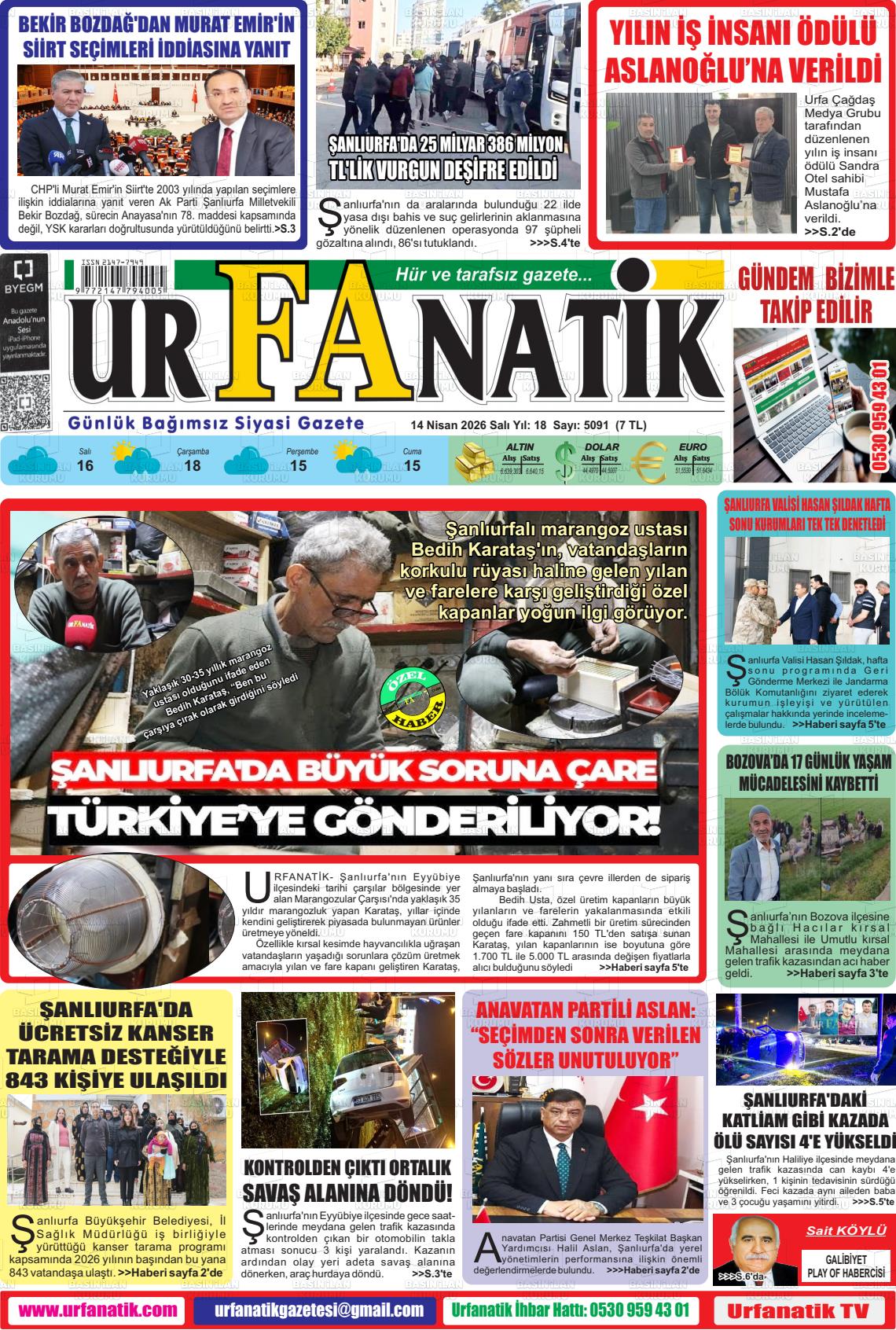 Sanliurfa Urfanatik 14.04.2026