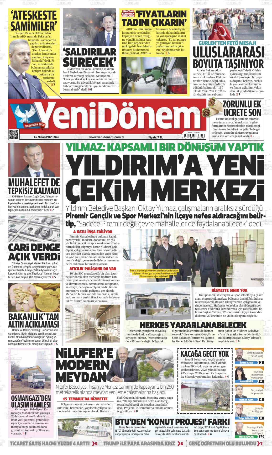 Bursa Yenidonem 14.04.2026