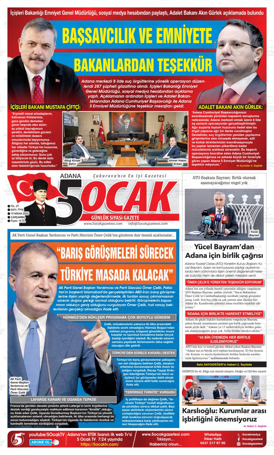 Adana 5 Ocak 15.04.2026