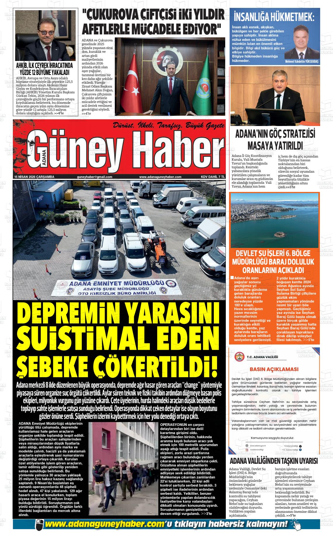 Adana Guneyhaber 15.04.2026