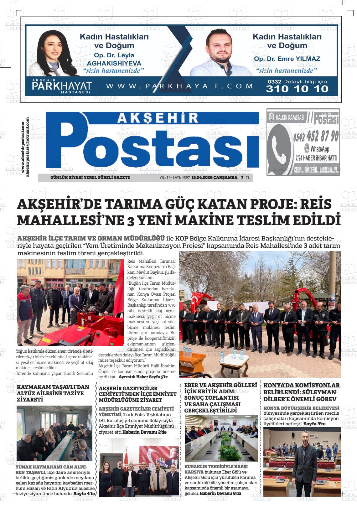 Konya Aksehirpostasi 15.04.2026