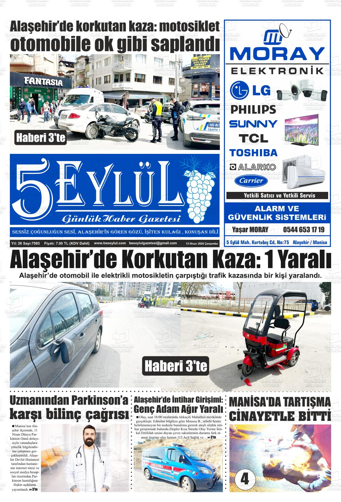 Manisa Alasehir 5 Eylul 15.04.2026