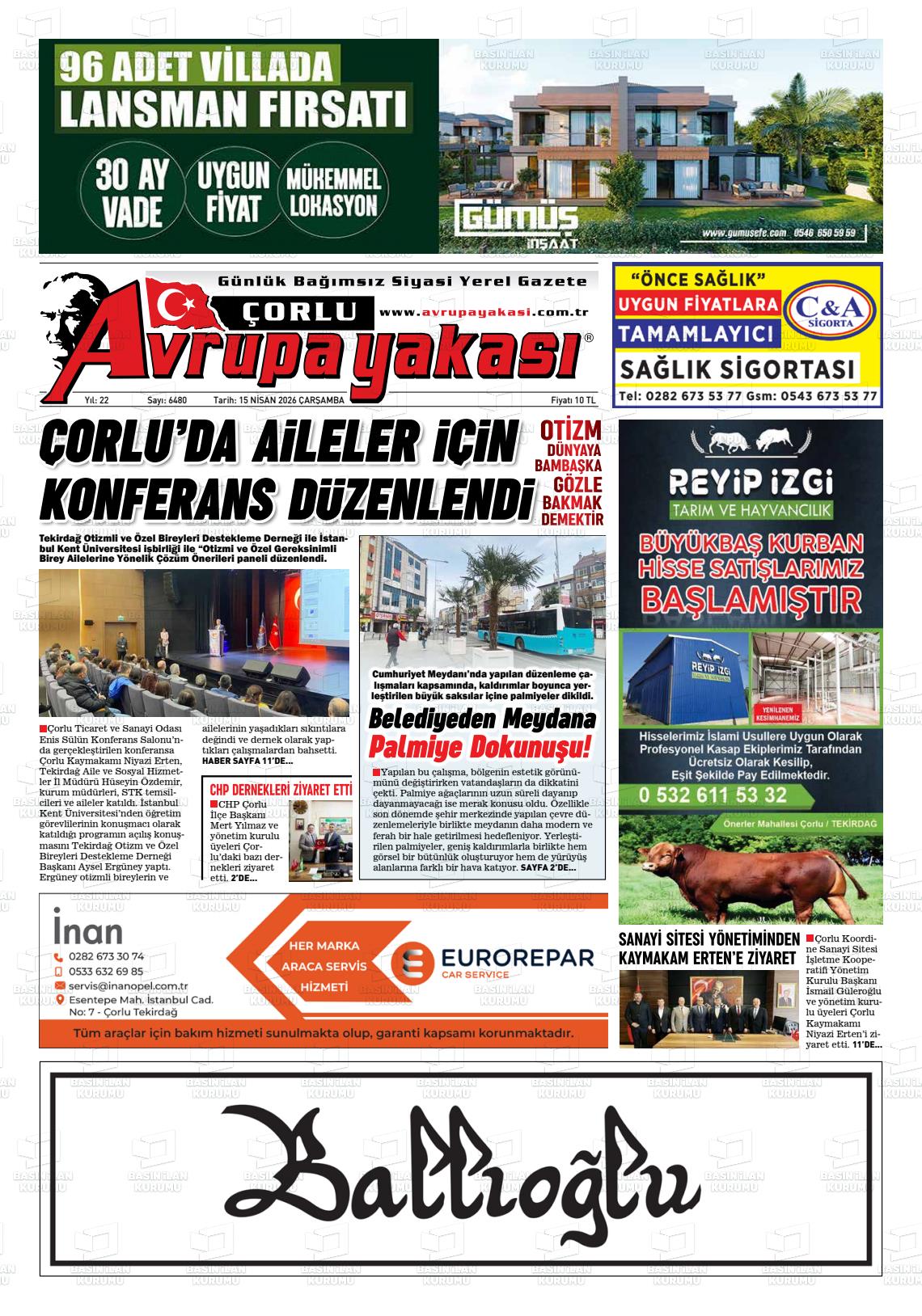 Tekirdag Avrupayakasi 15.04.2026
