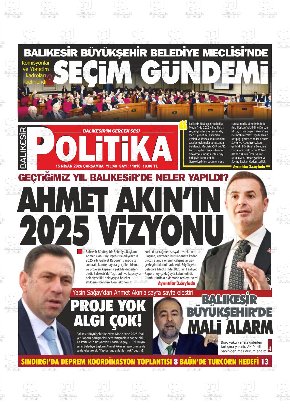 Balikesir Politika 15.04.2026