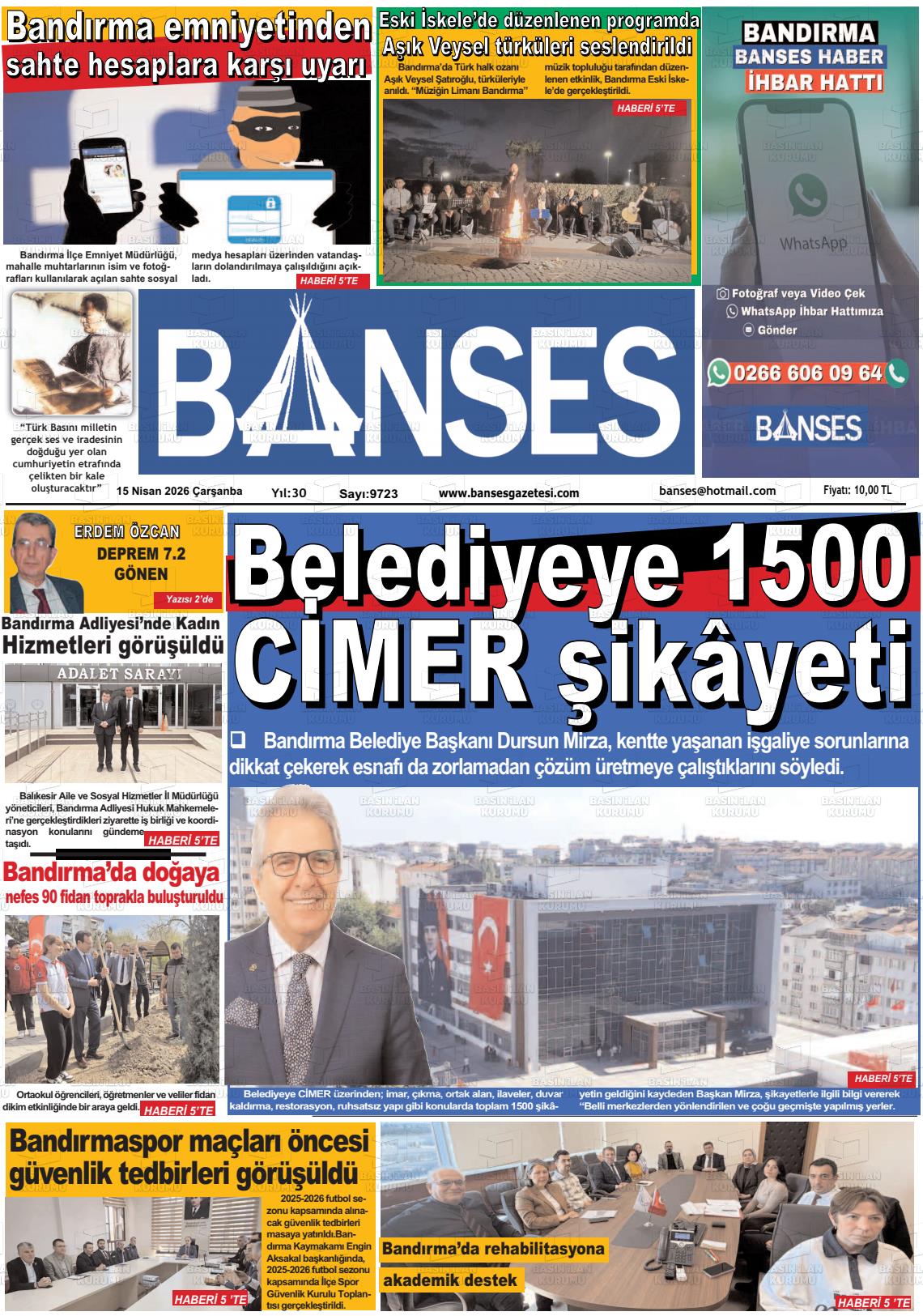 Balikesir Banses 15.04.2026