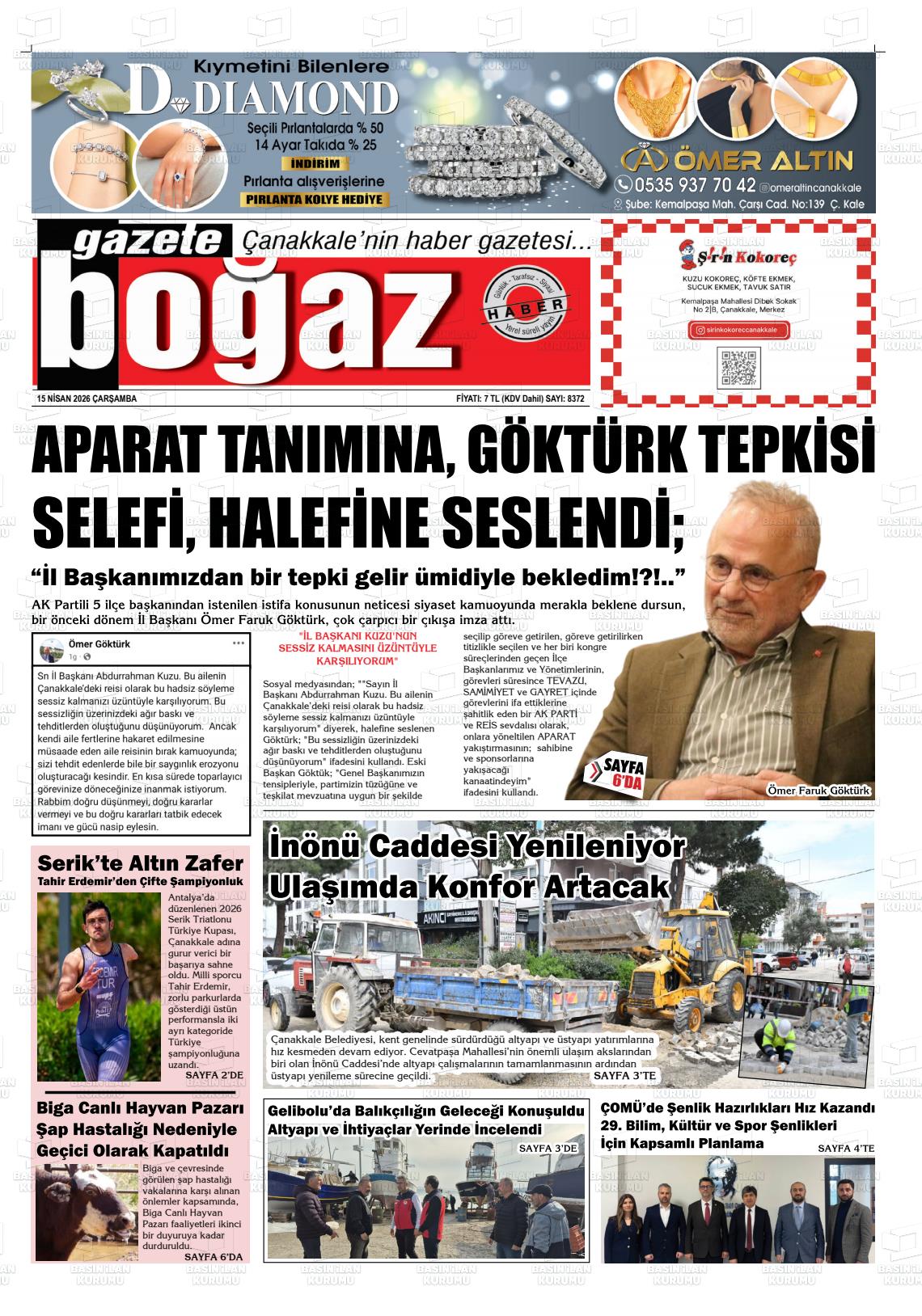 Canakkale Bogaz 15.04.2026
