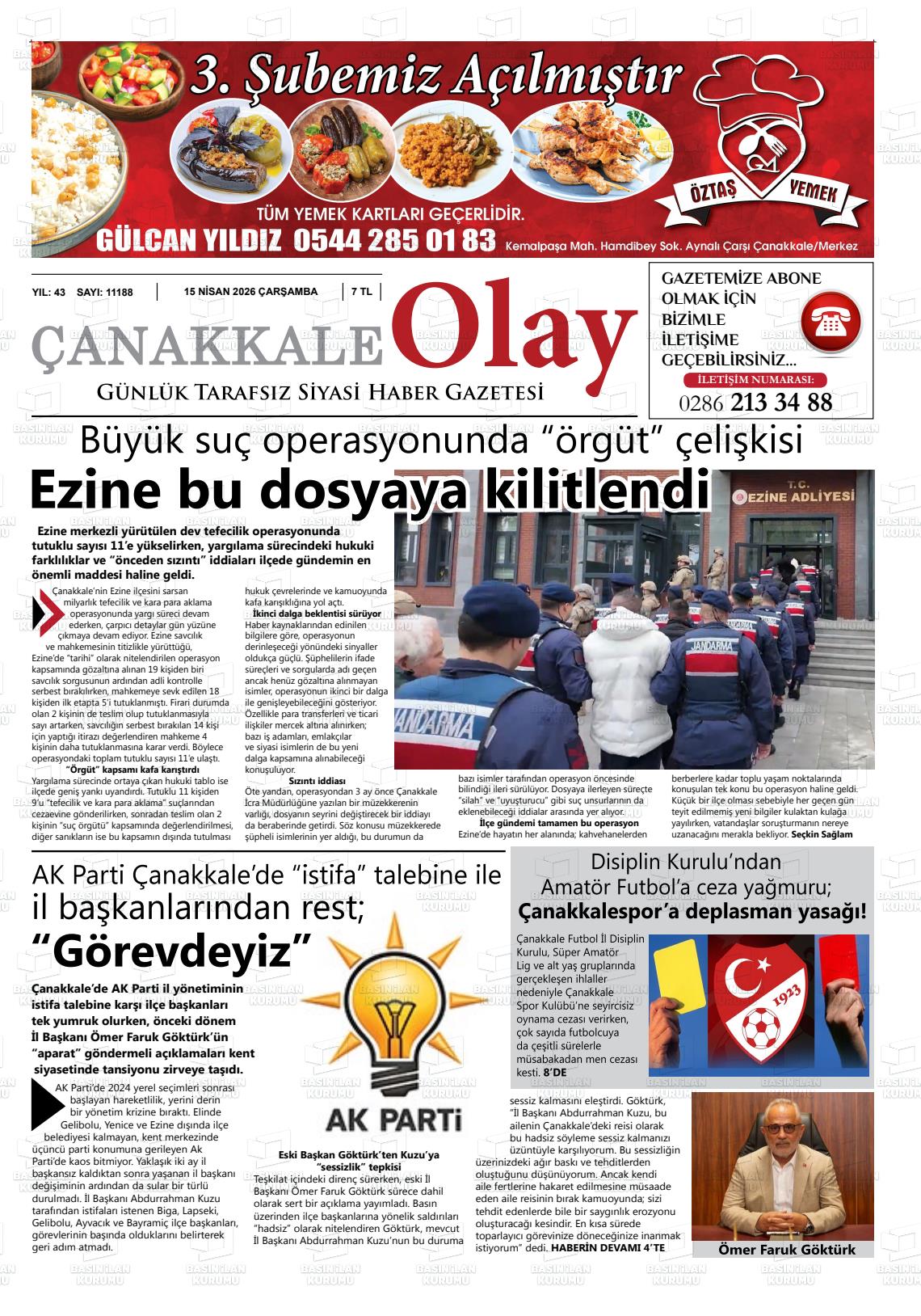 Canakkale Olay 15.04.2026