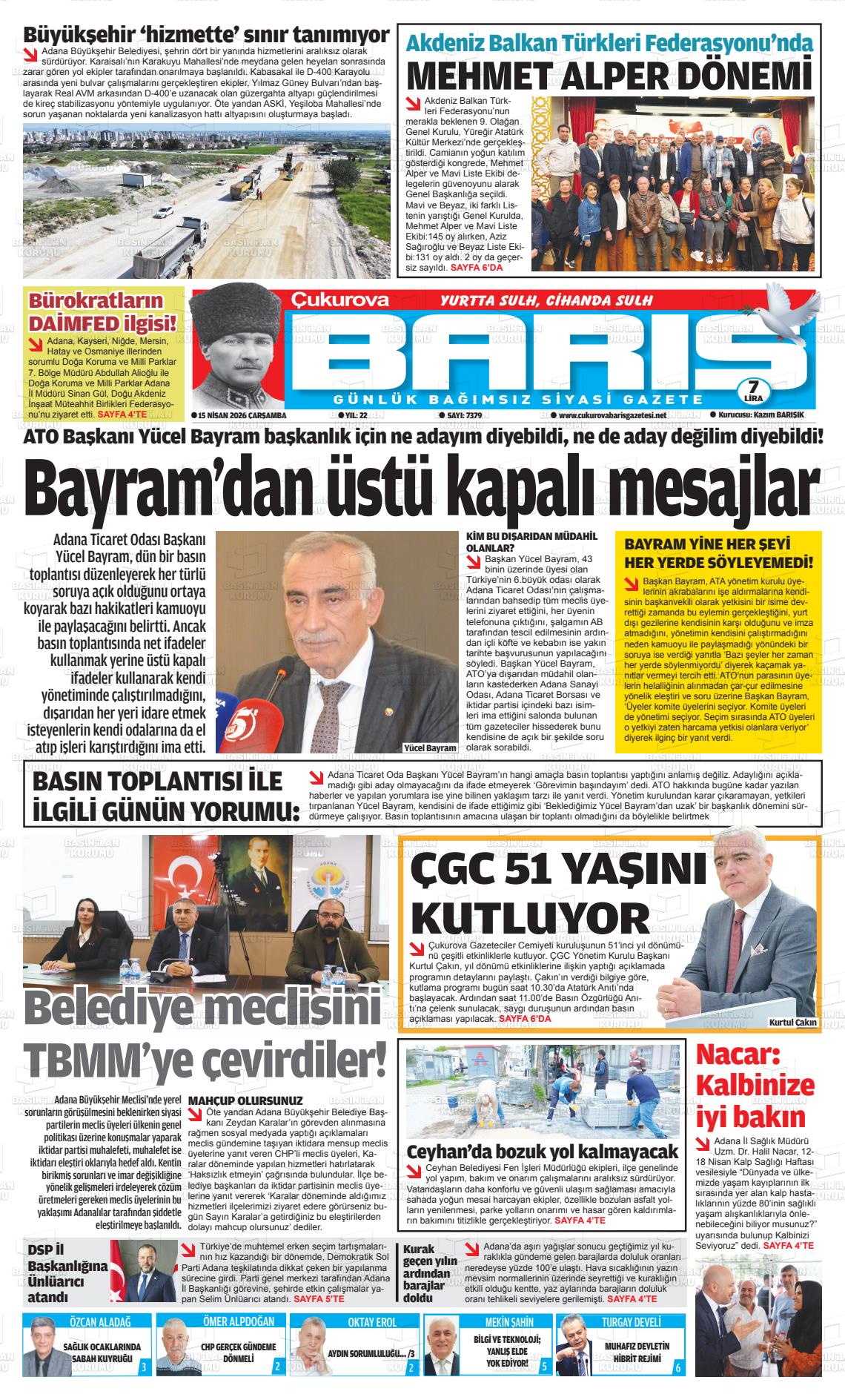 Adana Cukurovabaris 15.04.2026