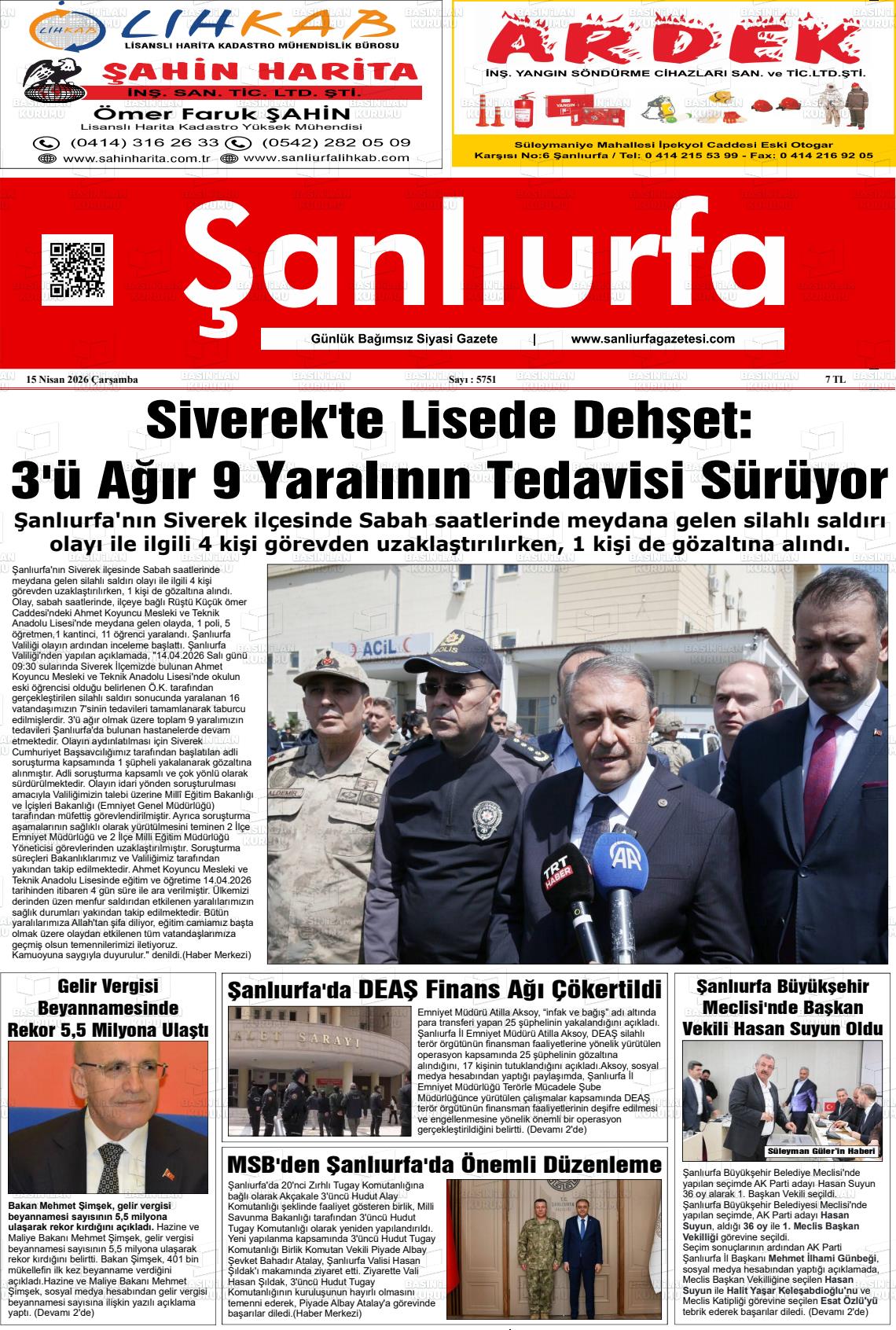 Sanliurfa Dunyadaveturkiyede 15.04.2026