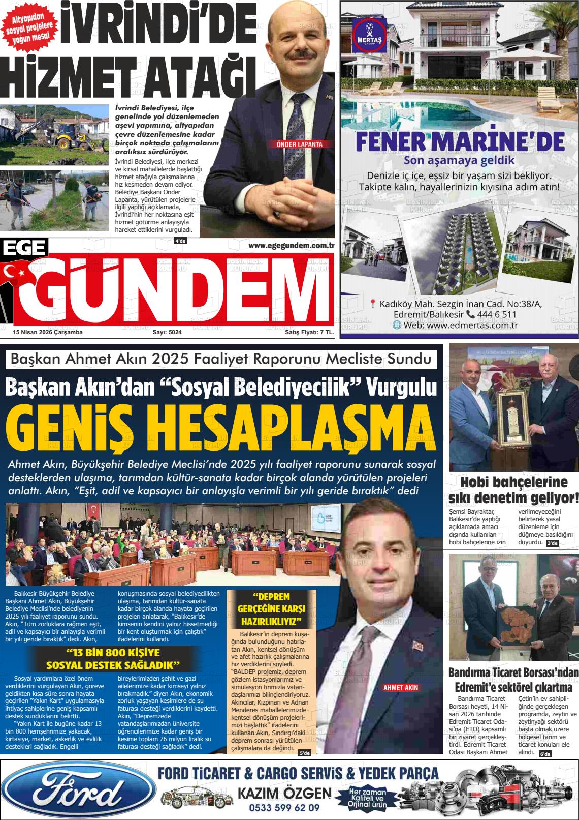 Balikesir Egegundem 15.04.2026