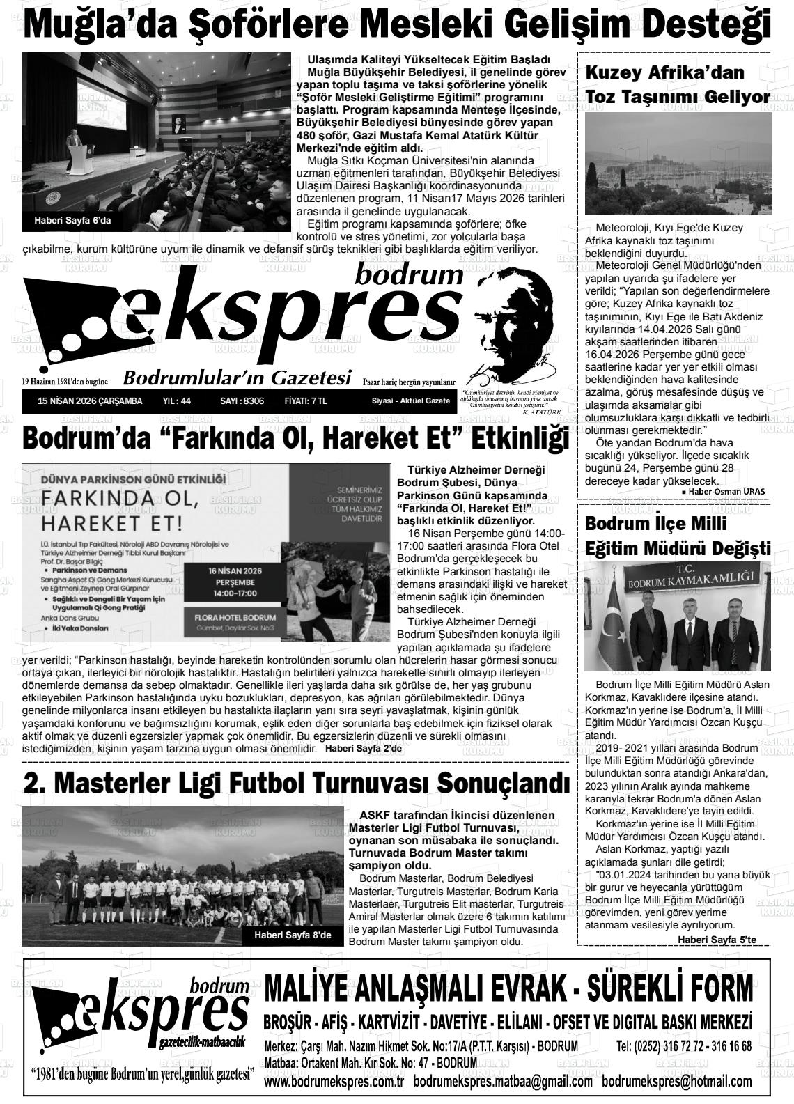 Mugla Ekspresbodrum 15.04.2026