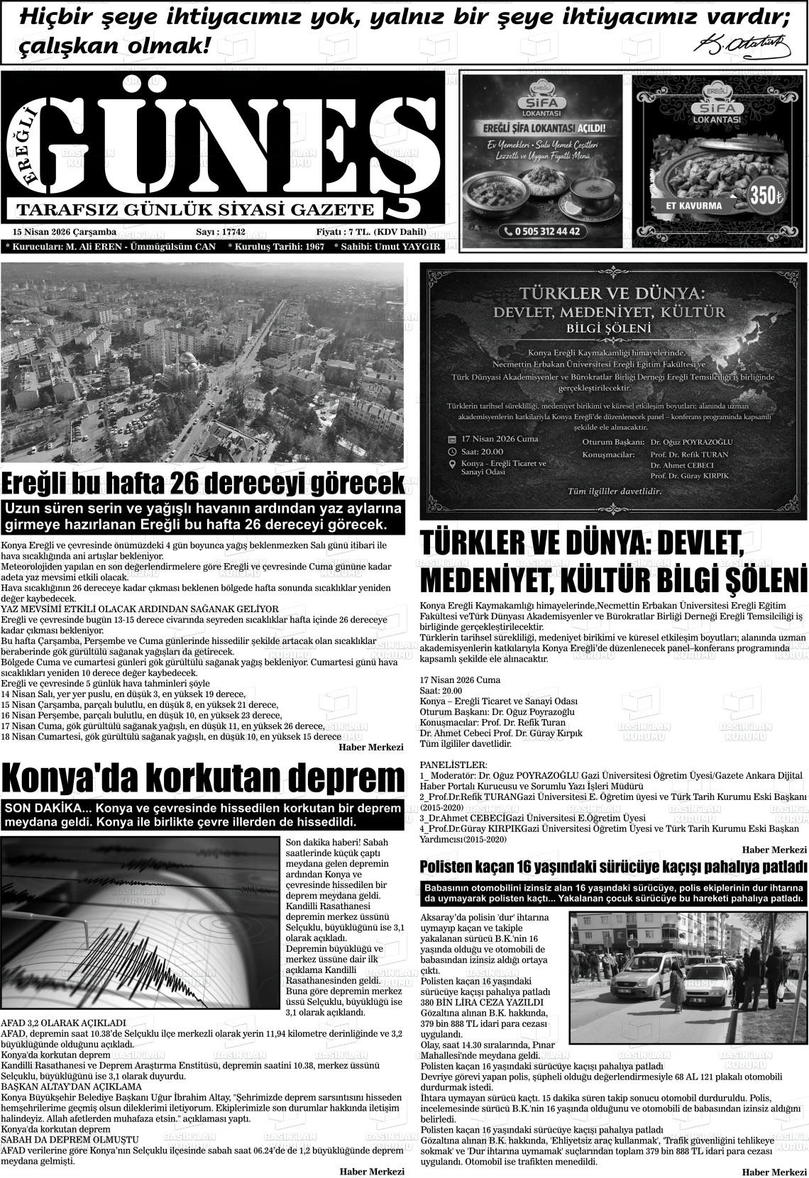 Konya Eregligunes 15.04.2026