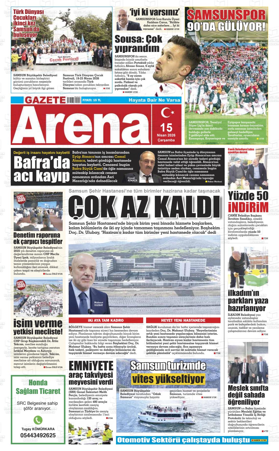 Samsun Gazetearena 15.04.2026